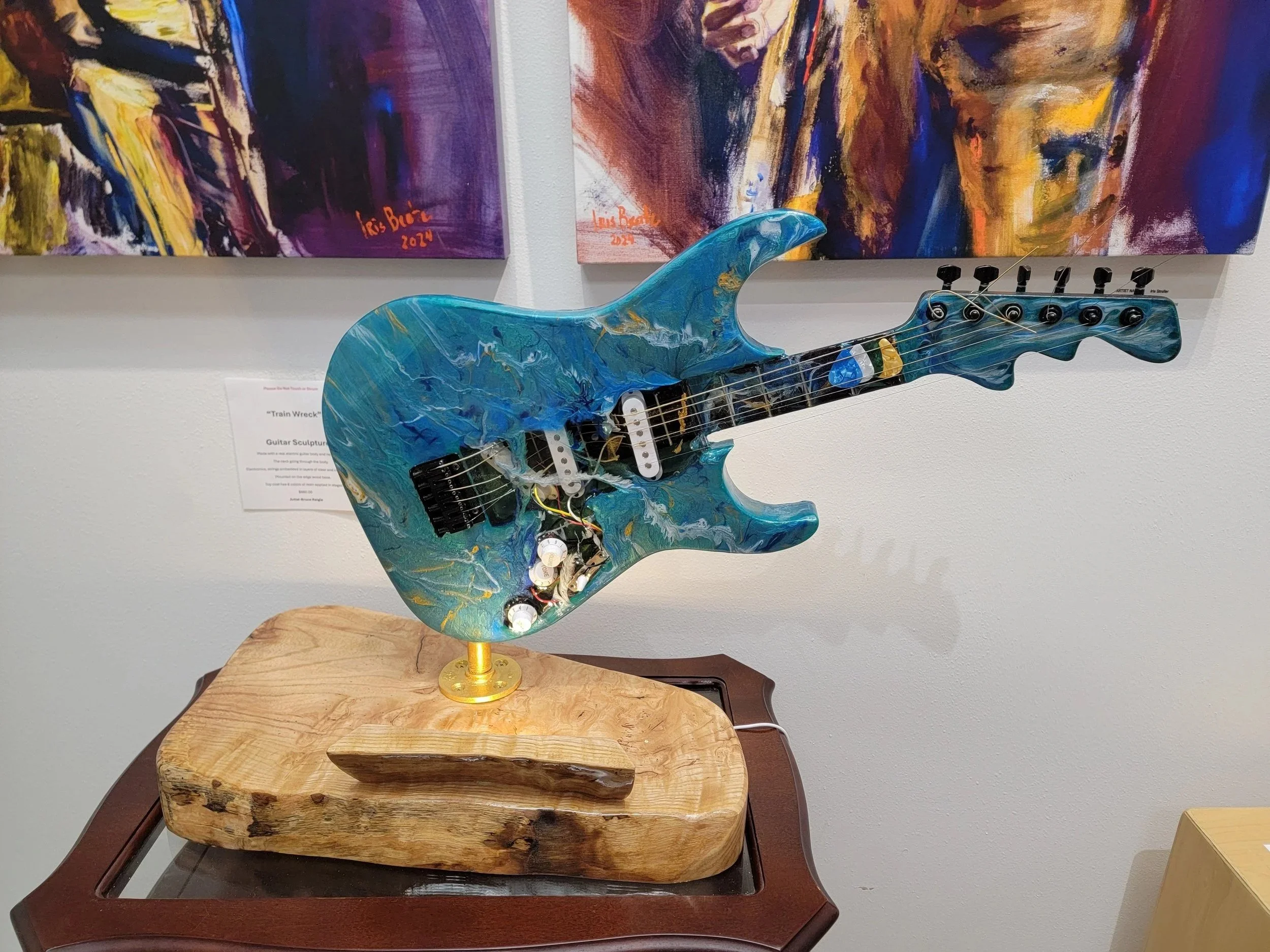 "Train Wreck" guitar sculpture by Bruce Reigle $900.00
