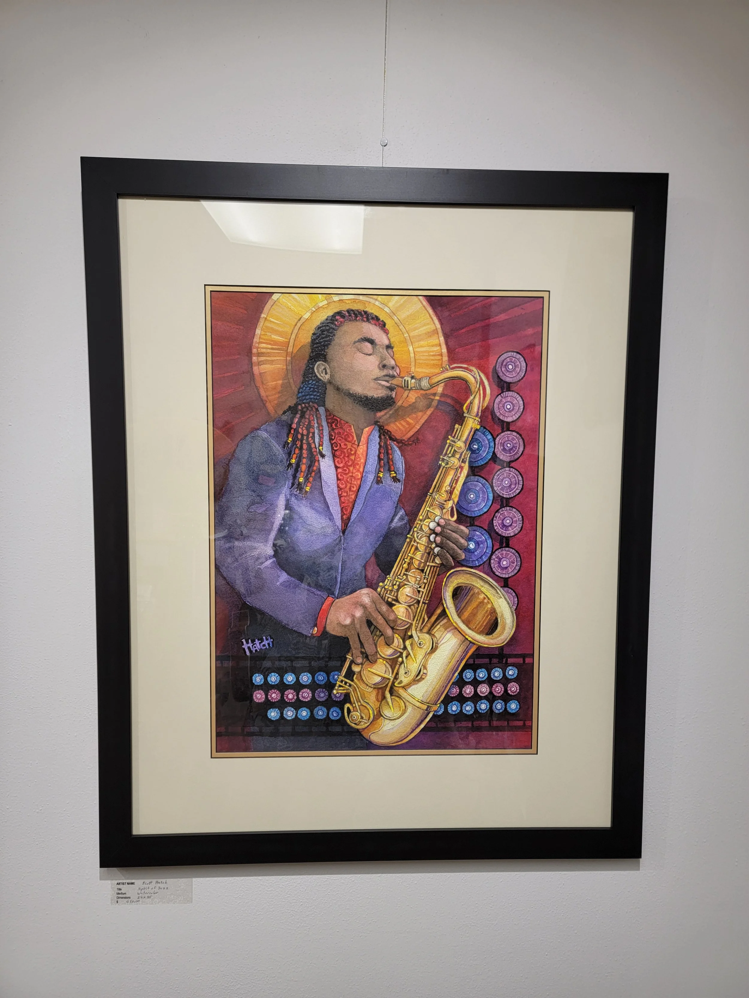 "Spirit of Jazz" 24x35 Original watercolor by Scott Hatch $650.00