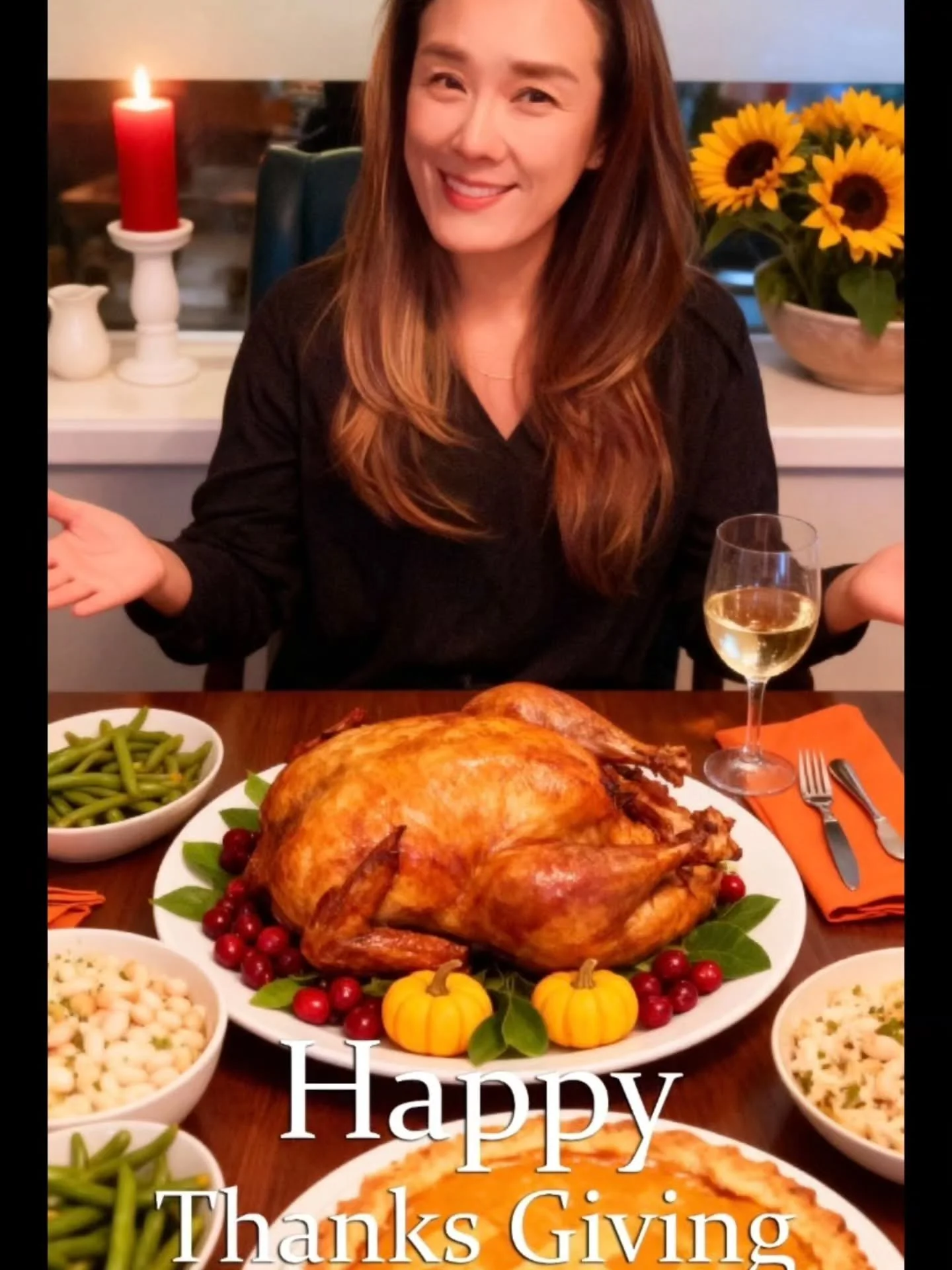 My dear friend invited our family to Thanksgiving dinner.
Her daughter, who&rsquo;s in grade 12, cooked everything by herself &mdash; and it was absolutely delicious!
Honestly, it was the best turkey I&rsquo;ve ever had.
Thank you so much for invitin