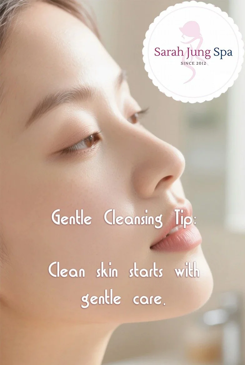 Gentle Cleansing / 부드럽게 세안하기
깨끗한 피부는 부드러운 세안에서 시작돼요.
미온수와 손끝으로 가볍게 세안하세요. 절대 문지르지 마세요.
1차 오일 클렌징(지성,정상,여드름 피부),밀크 클랜징(예민,건성피부) 2차 폼 클렌징으로 깨끗하게 마무리하세요.
수건으로 톡톡 닦고, 바로 토너나 에센스를 발라주세요.
🧼 피부는 당신의 부드러움을 기억해요.🧼

#GentleCleansing #CleanSkinCare #SkinCareT