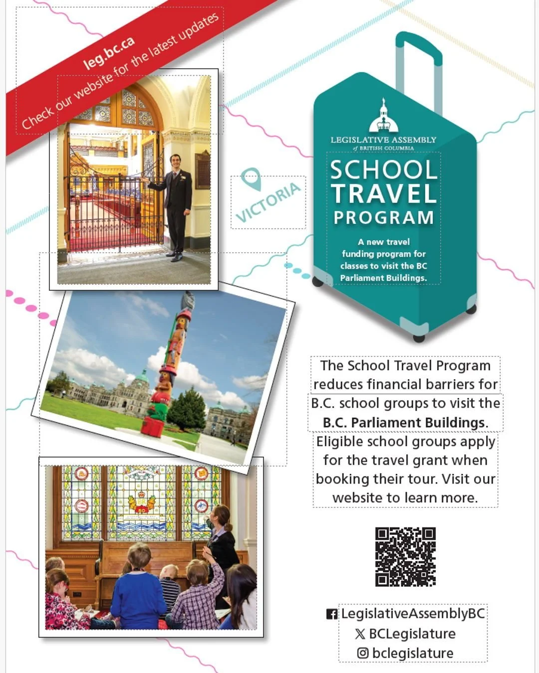 📚 Exciting news for students and teachers!

The Legislative Assembly of B.C. has launched a new School Travel Program to help grades 4&ndash;12 classes from outside Greater Victoria visit the Parliament Buildings. Eligible schools can receive travel