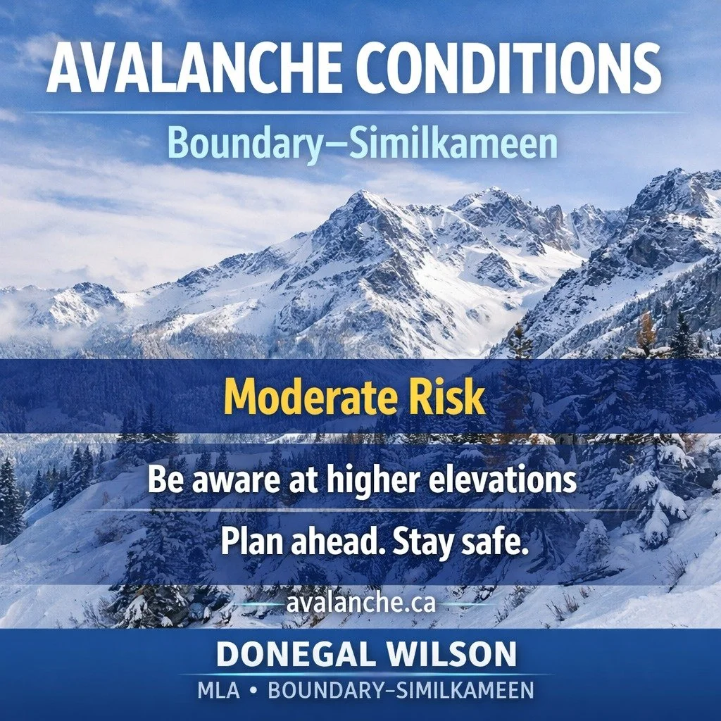 Avalanche risk in parts of Boundary&ndash;Similkameen is currently moderate.

If you&rsquo;re heading out, check conditions and plan ahead.

👉 avalanche.ca