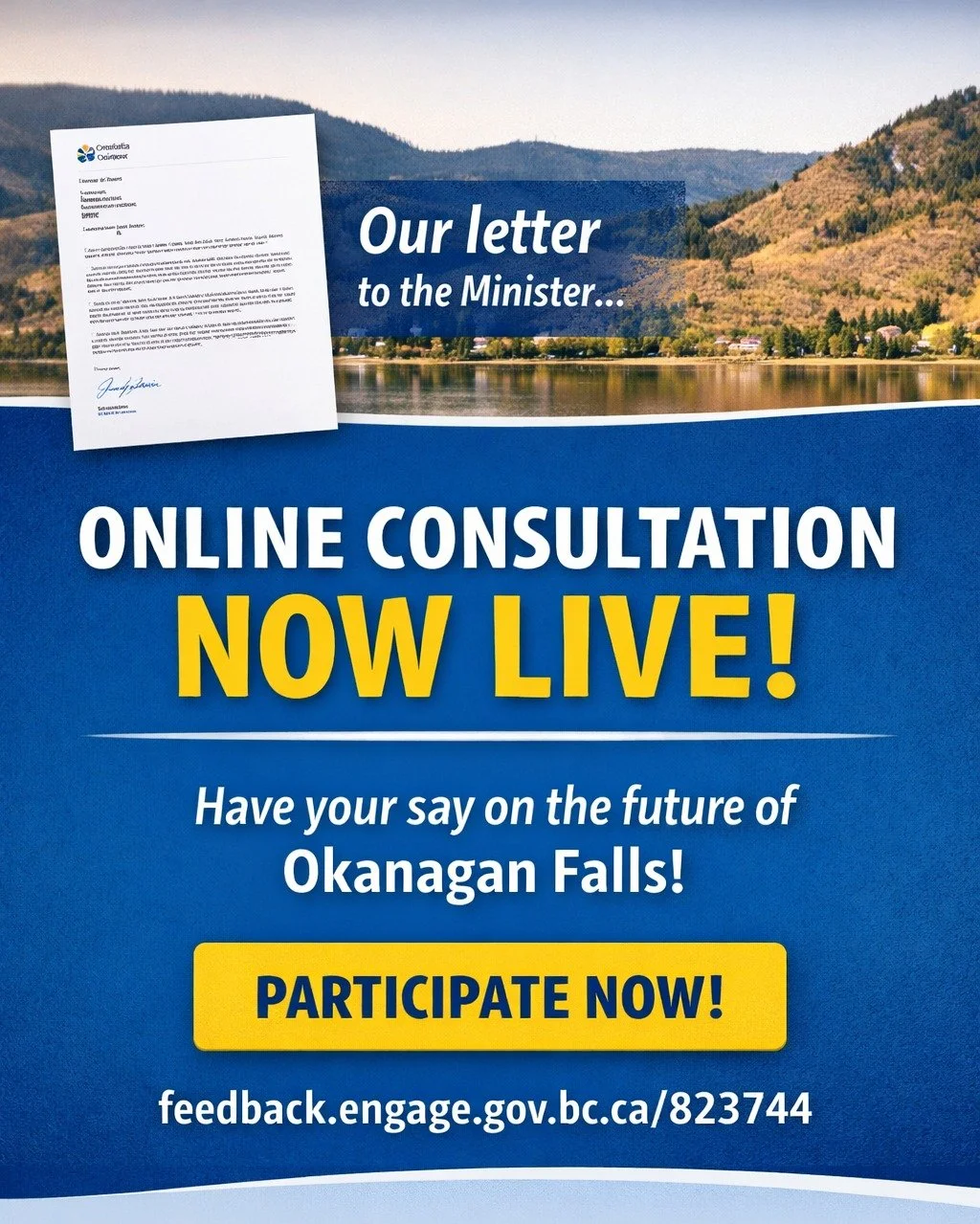 On April 7, I wrote to the Minister calling for a clear and accessible consultation process.

An online portal is now live so residents can share their input.

Have your say here:
https://feedback.engage.gov.bc.ca/823744?lang=en