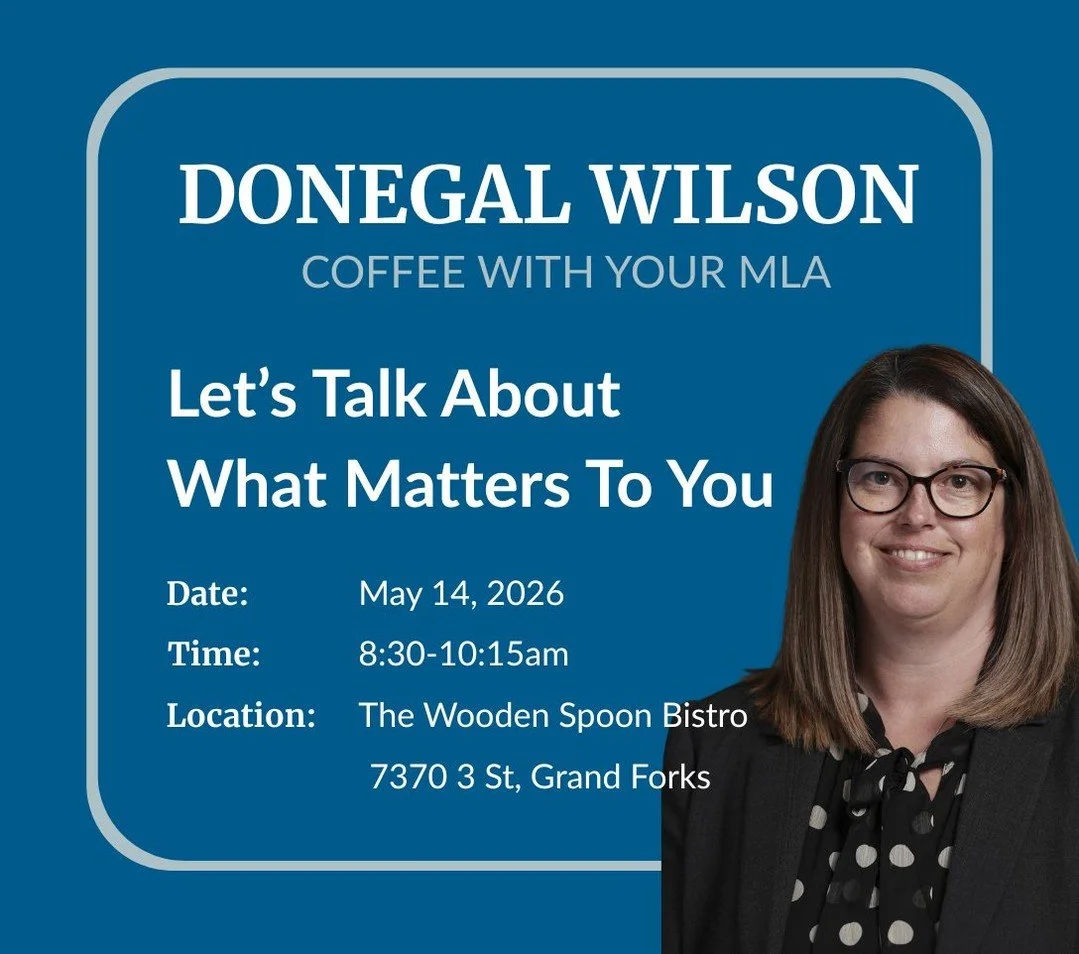 Grand Forks ☕

Join me for a casual Coffee with the MLA on Thursday, May 14 at The Wooden Spoon Bistro

Come by, grab a coffee, and let&rsquo;s chat about what matters to you.

📍 7370 3 St, Grand Forks
🗓 Thursday, May 14
⏰ 8:30 to around 10:15