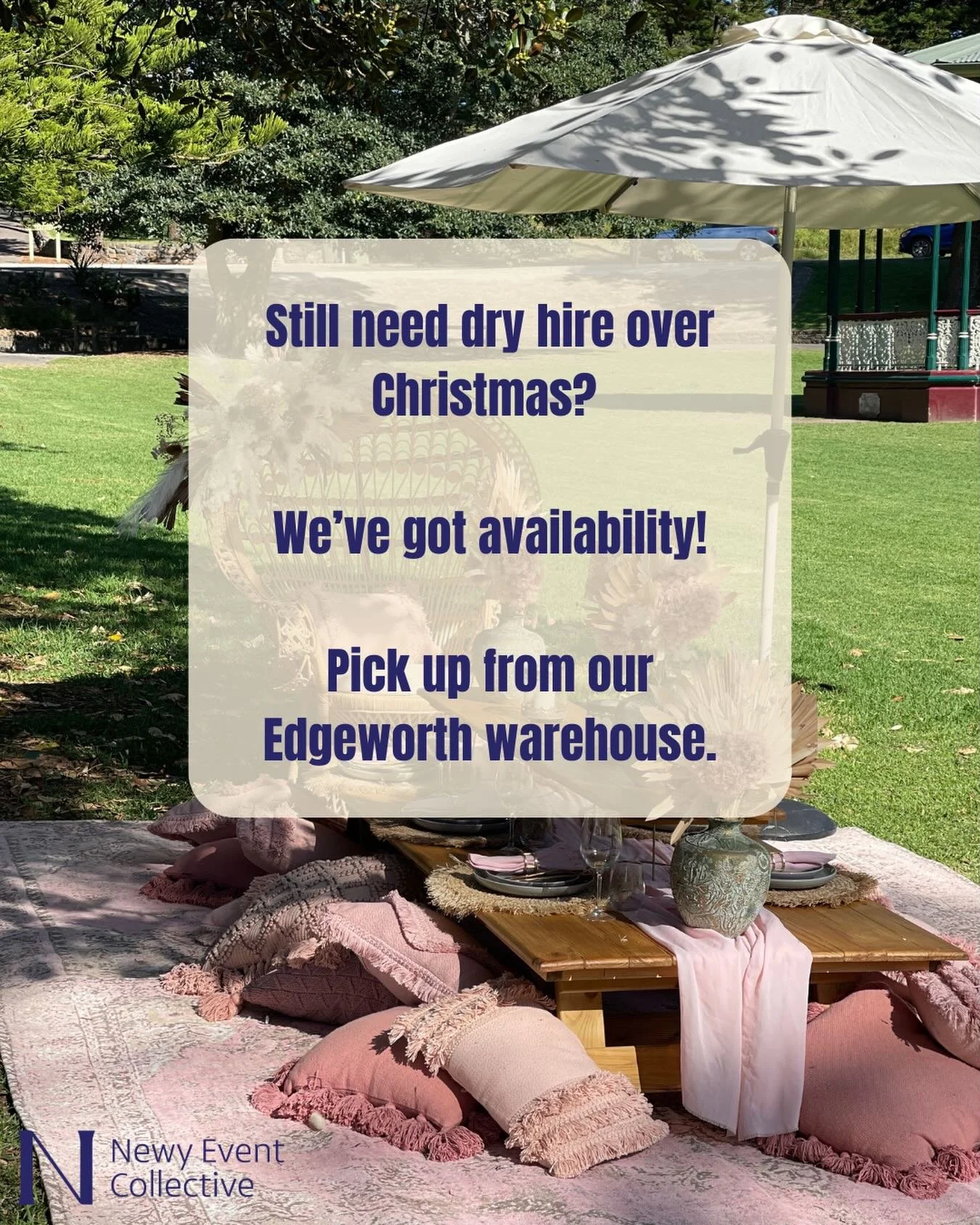 Needing extra tables and chairs for Christmas hosting? 🎄
We still have availability &mdash; pick up from our Edgeworth warehouse.