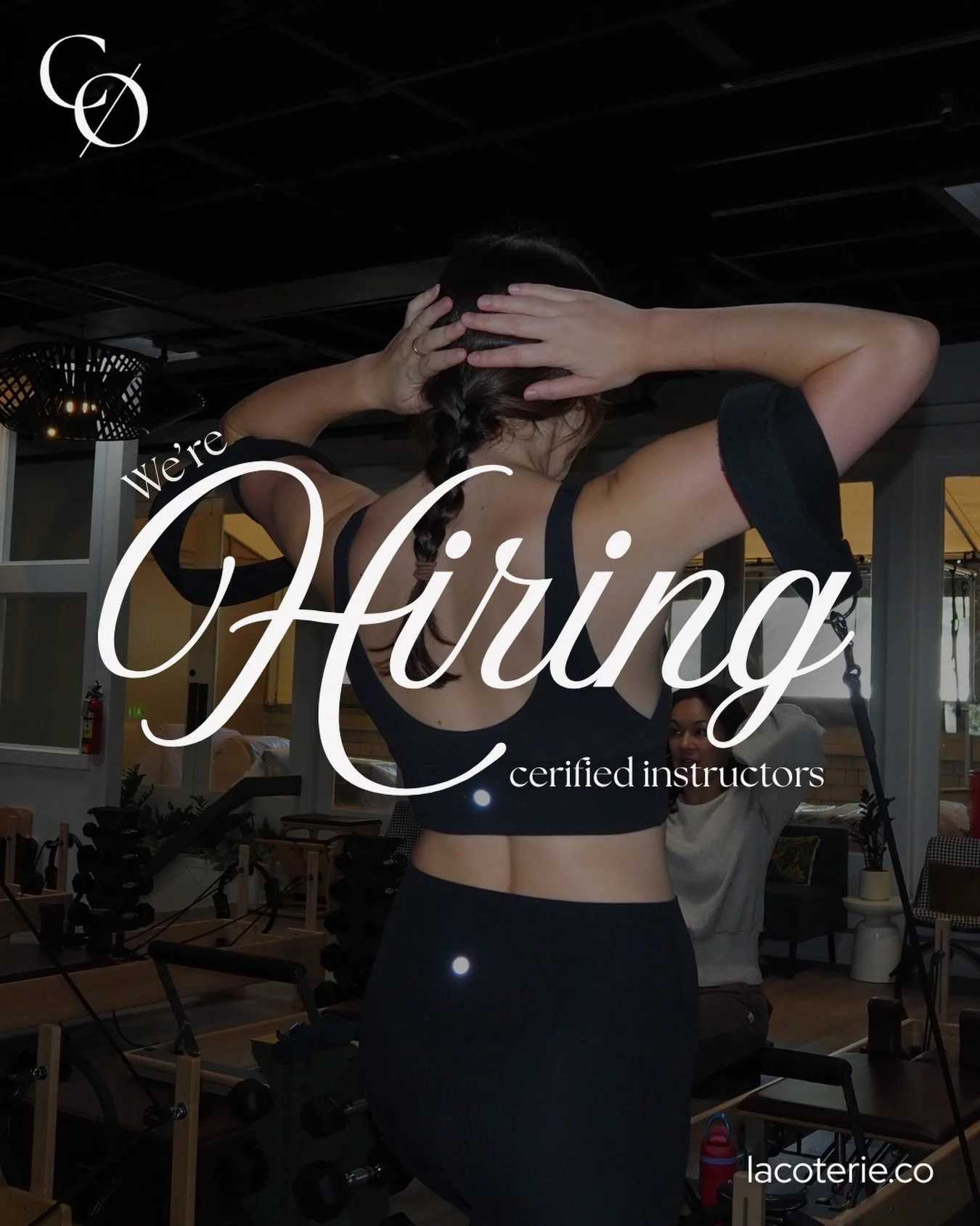 We are looking for instructors to welcome to our Coterie! ⭐️

Must have early morning, evening and weekend availability

If you&rsquo;re interested in joining a boutique studio with a wonderful community dm us or send your resume to hello@lacoterie.c