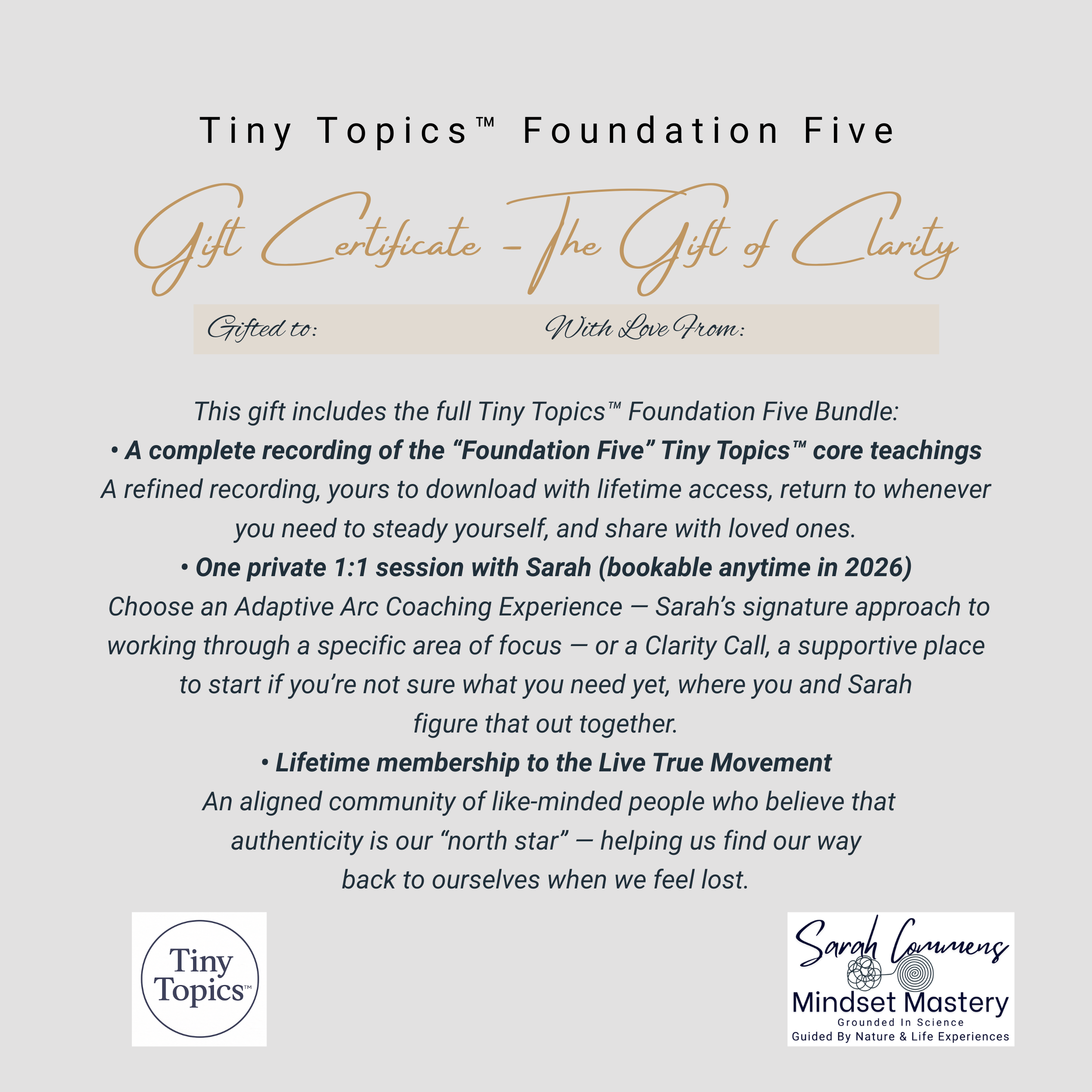 Tiny Topics™ — The Foundation Five (Bundle for Two) — Regular access price