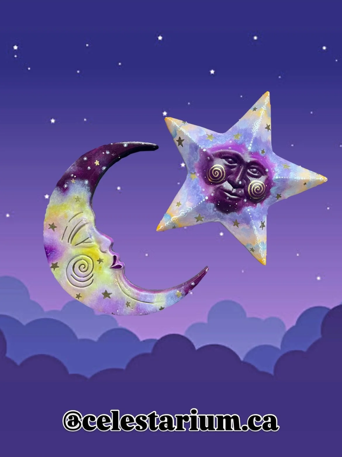 This star got himself a matching moon 🌟🌙 and they will finally be off to @madewithintentionn next week ✨

Nearly finished all commissions and will begin pieces for the Sept/Oct Spooky Season drop ✨🎃🌜🌞👻

✨🌞🌜