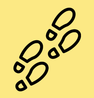 Icon of footprints symbolizing the journey and steps along the way