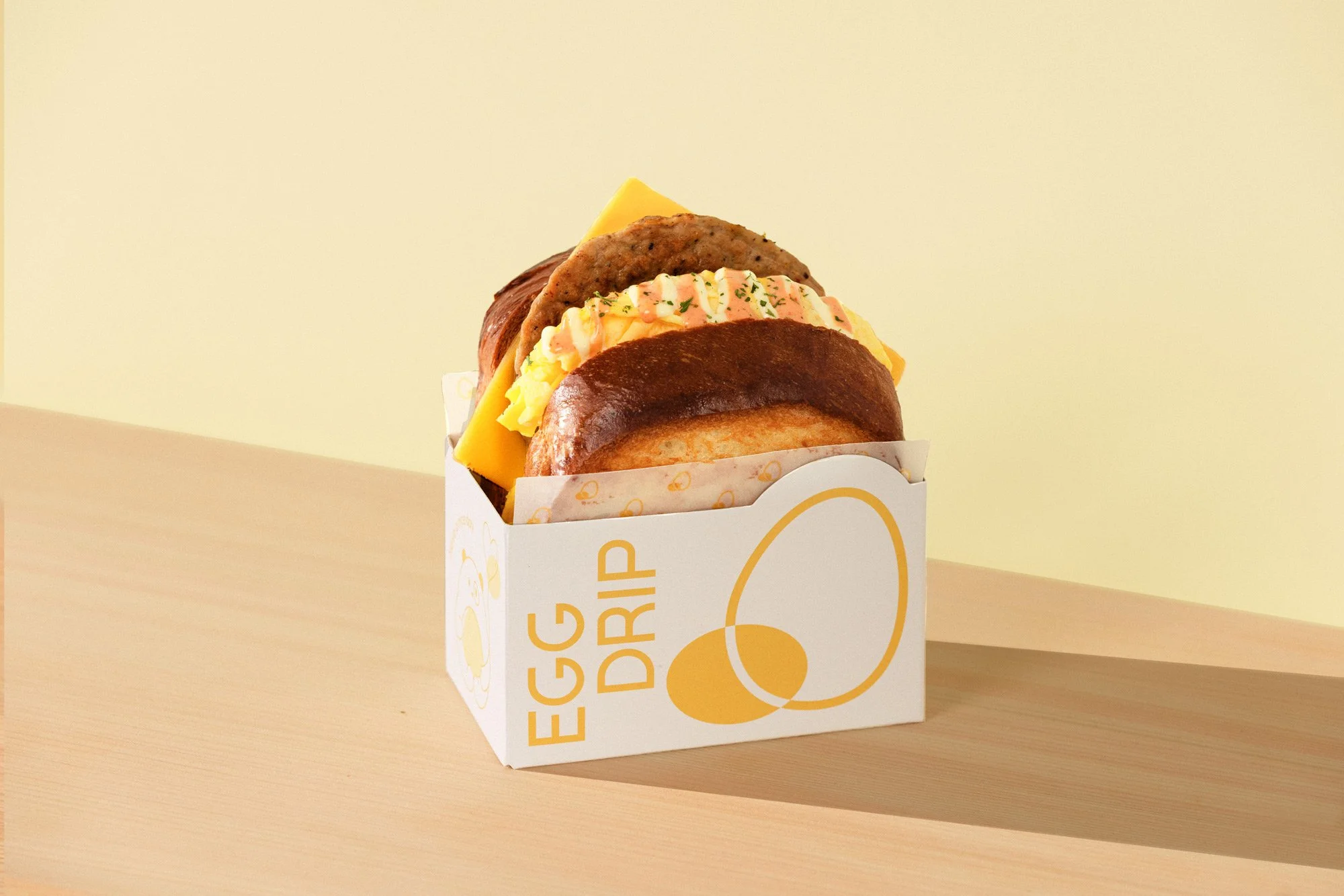 chicken sausage korean toast sandwich