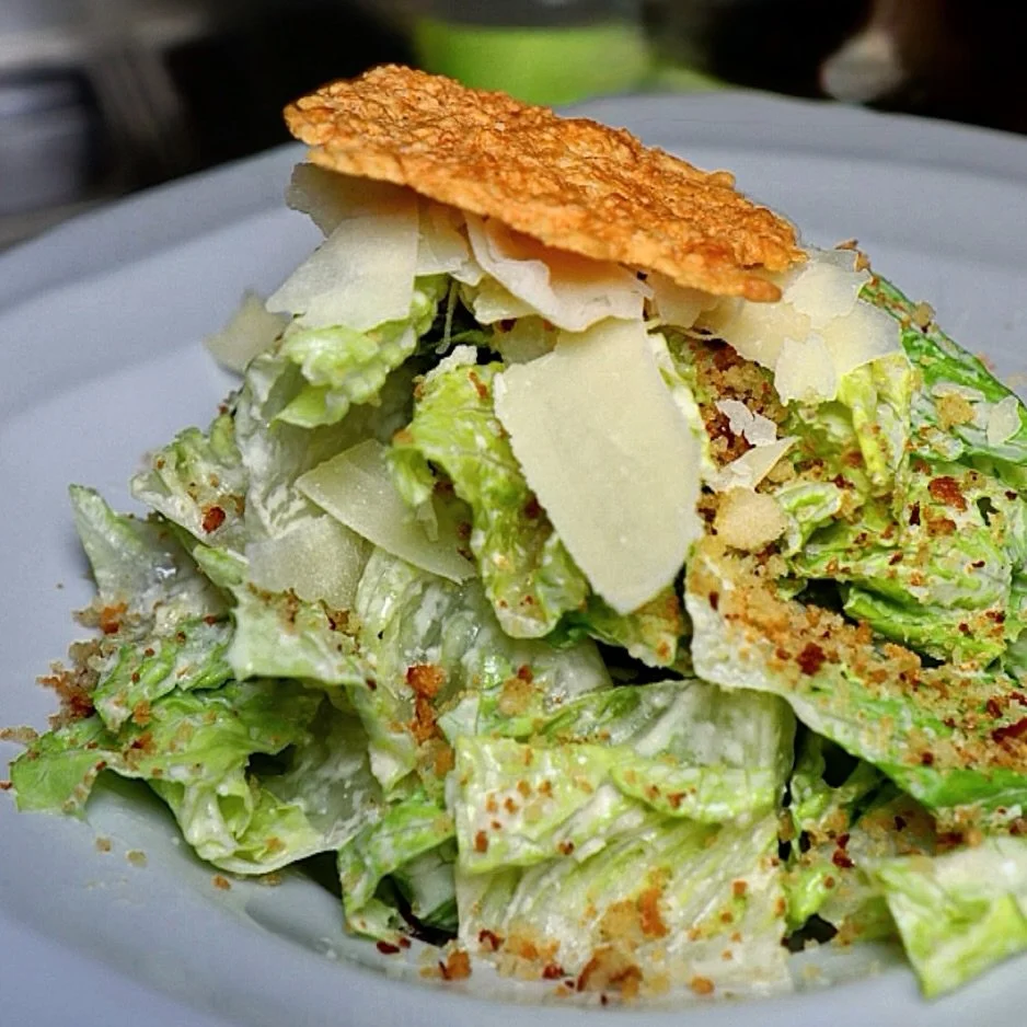 The perfect way to start your dining experience is to order a ceasar salad first #oldvillageinnogunquit