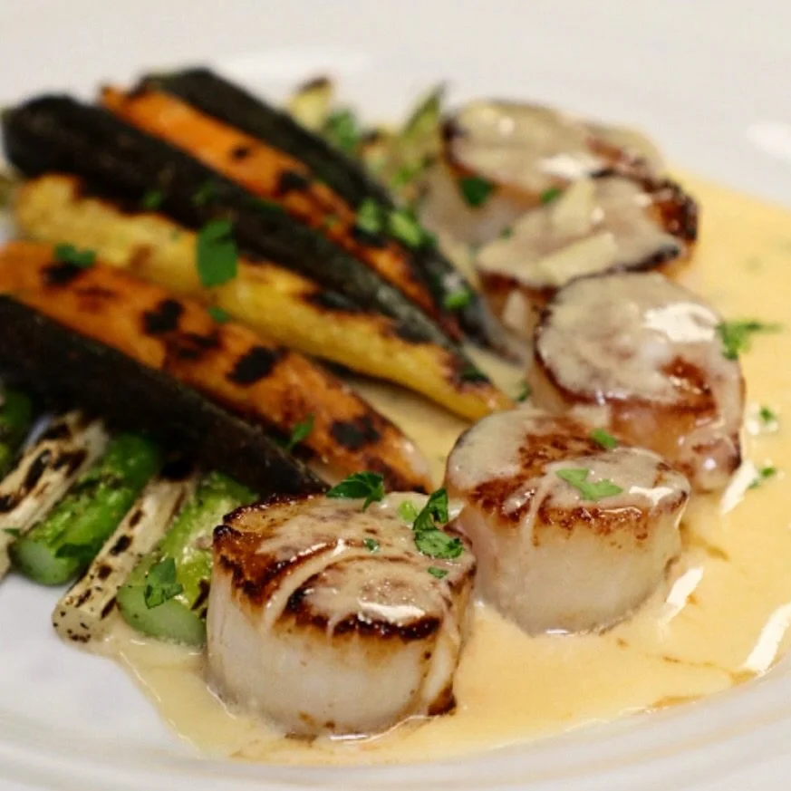 Caramelized edges, melt-in-your-mouth center. Meet our Miso Glazed Scallops #oldvillageinnogunquit