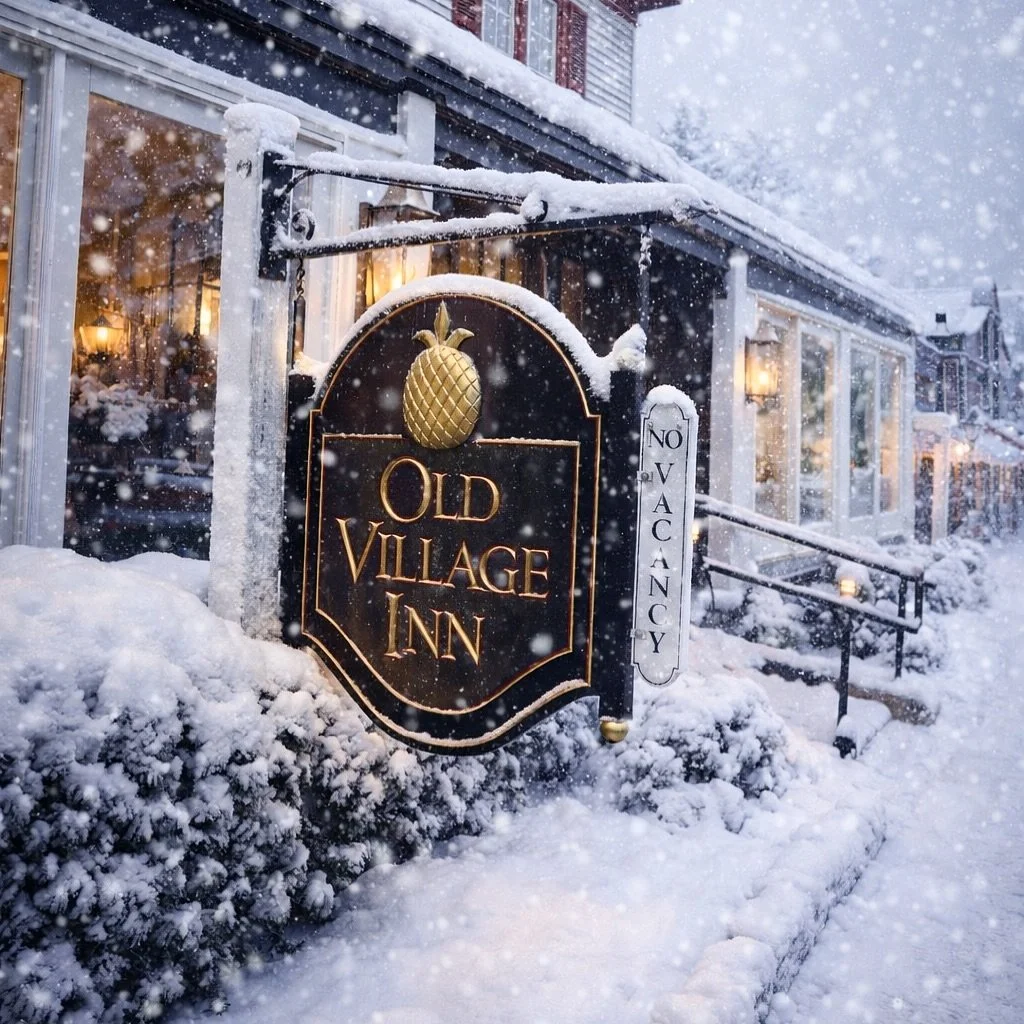 It&rsquo;s a snow day!! The OVI will be closed tonight due to the storm. We will be welcoming you with open arms tomorrow! Stay warm and stay safe ❄️ #oldvillageinnogunquit
