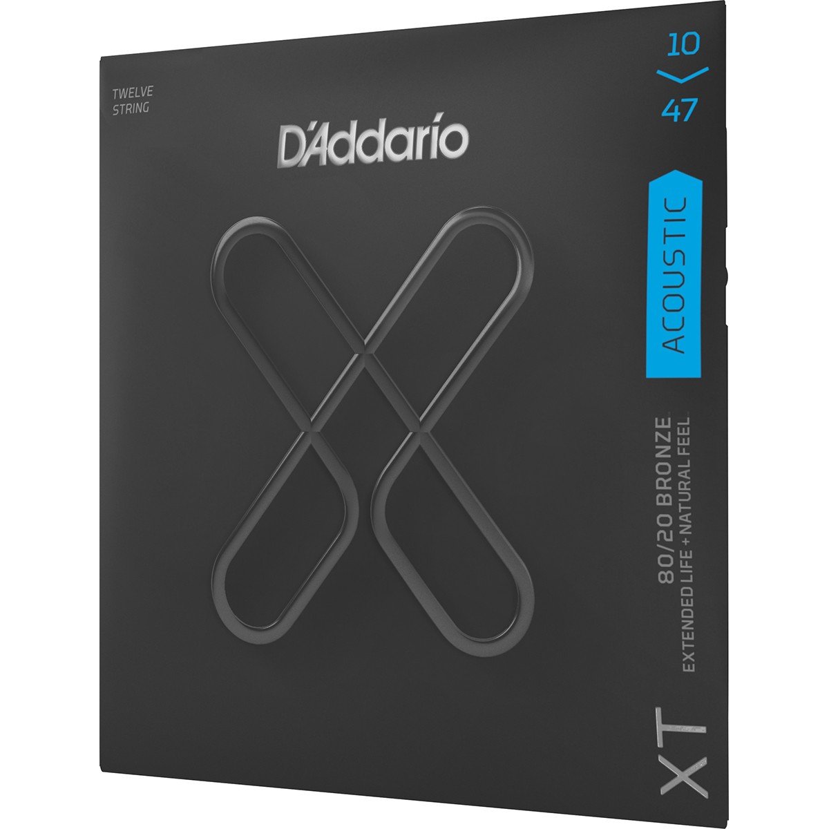 Cuerdas D’Addario XT 80/20 Bronze 10-47 para Guitarra Acústica de 12 Cuerdas – Larga Duración y Sonido Brillante