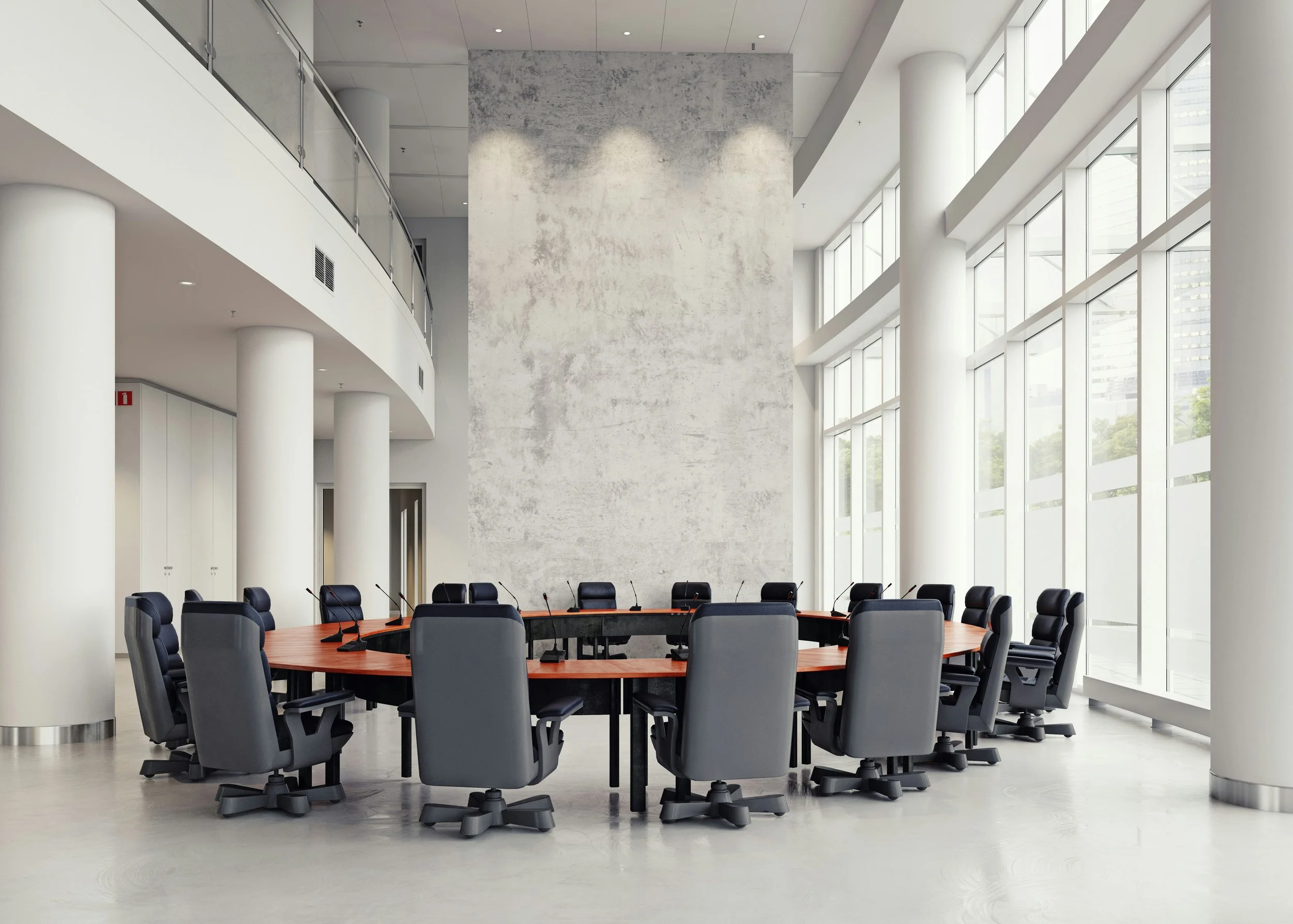 Institutional boardroom representing structured governance and cross border coordination