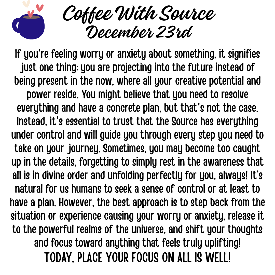 LET GO OF WORRY &amp; ANXIETY AND PLACE YOUR FOCUS ON ALL IS WELL! 🙏✨👍