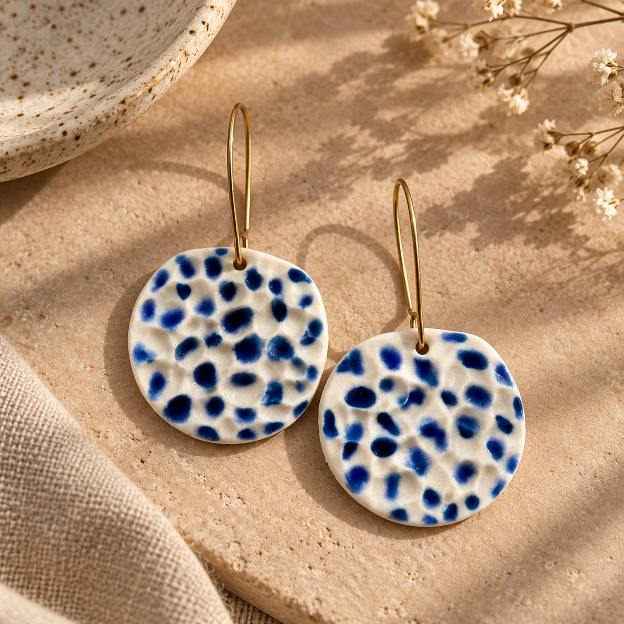 Blue Dot Earrings