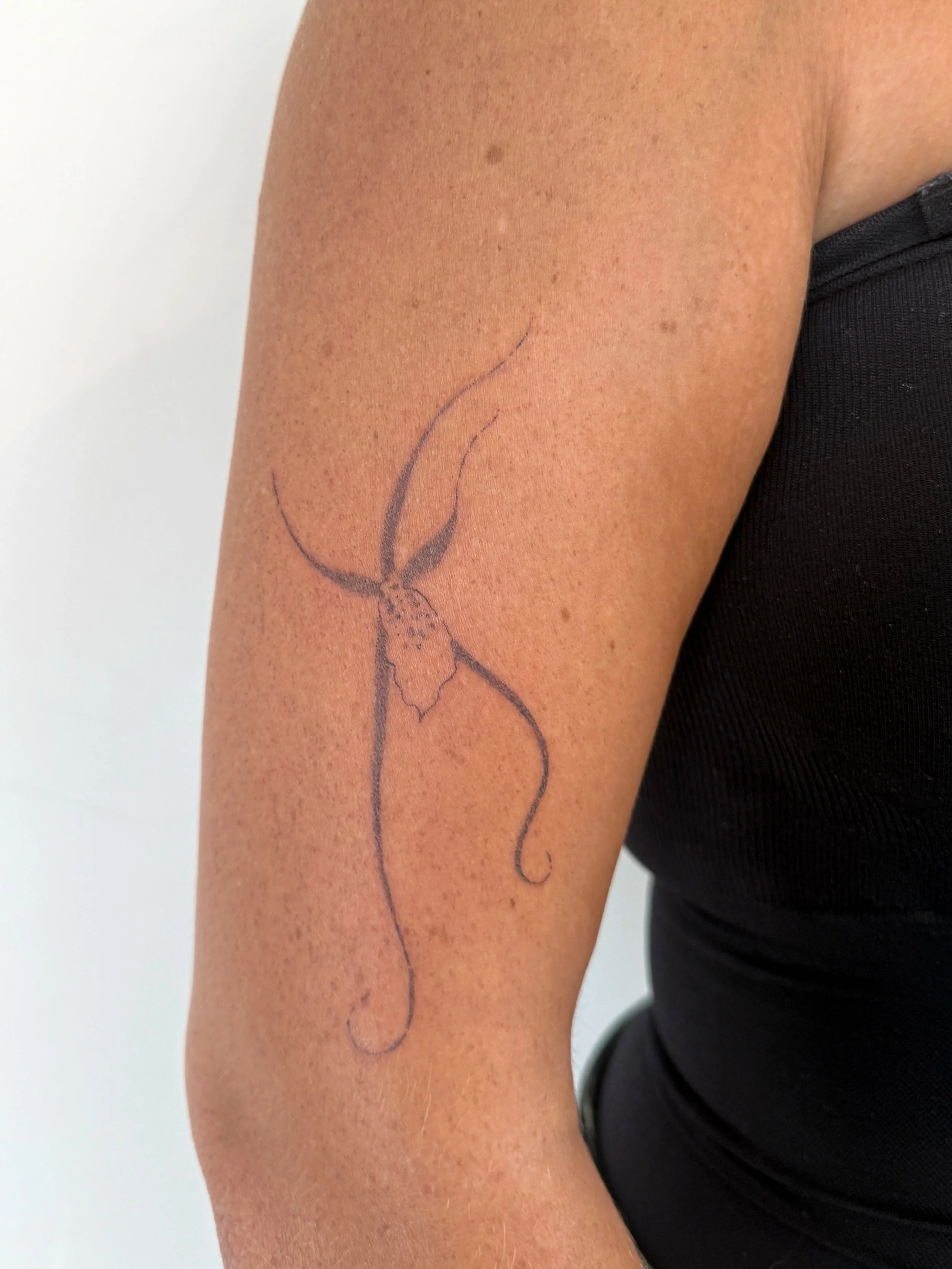 Olivia&rsquo;s first tatt &amp; she trusted me to freehand on her <3 love how dainty this one is