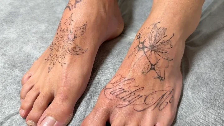 Guys get foot tattoos too !! Started his feet one week and he was back the next to fill in the rest !Obsessed with how these came out, thanks for always coming through with the creative ideas @sl_ashcroftt