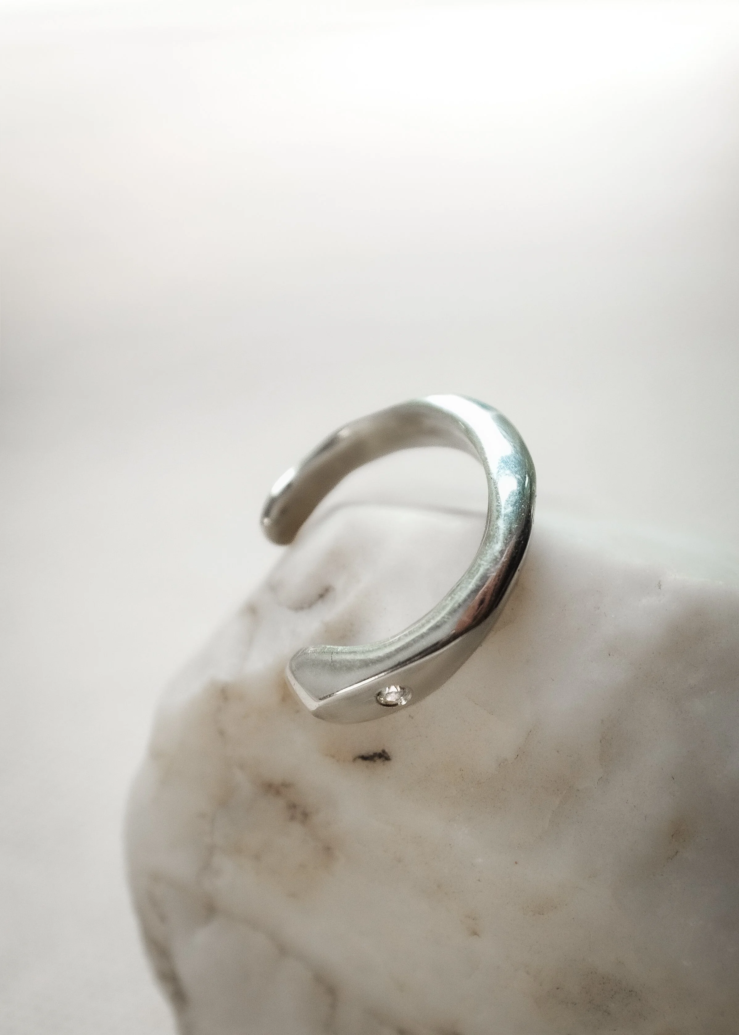 Silver ring with a CZ setting
