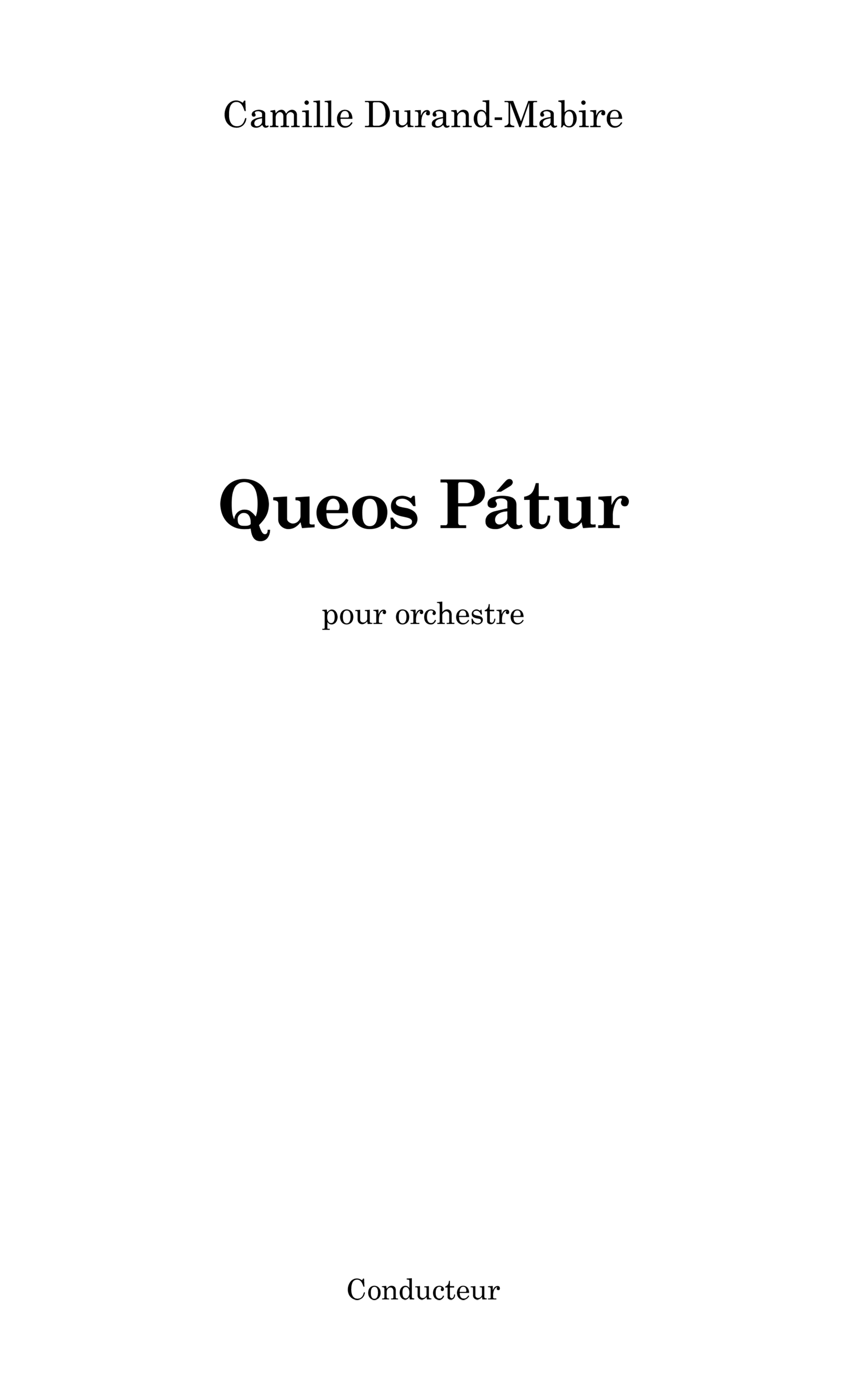 Queos Pátur - Conducteur et matériaux