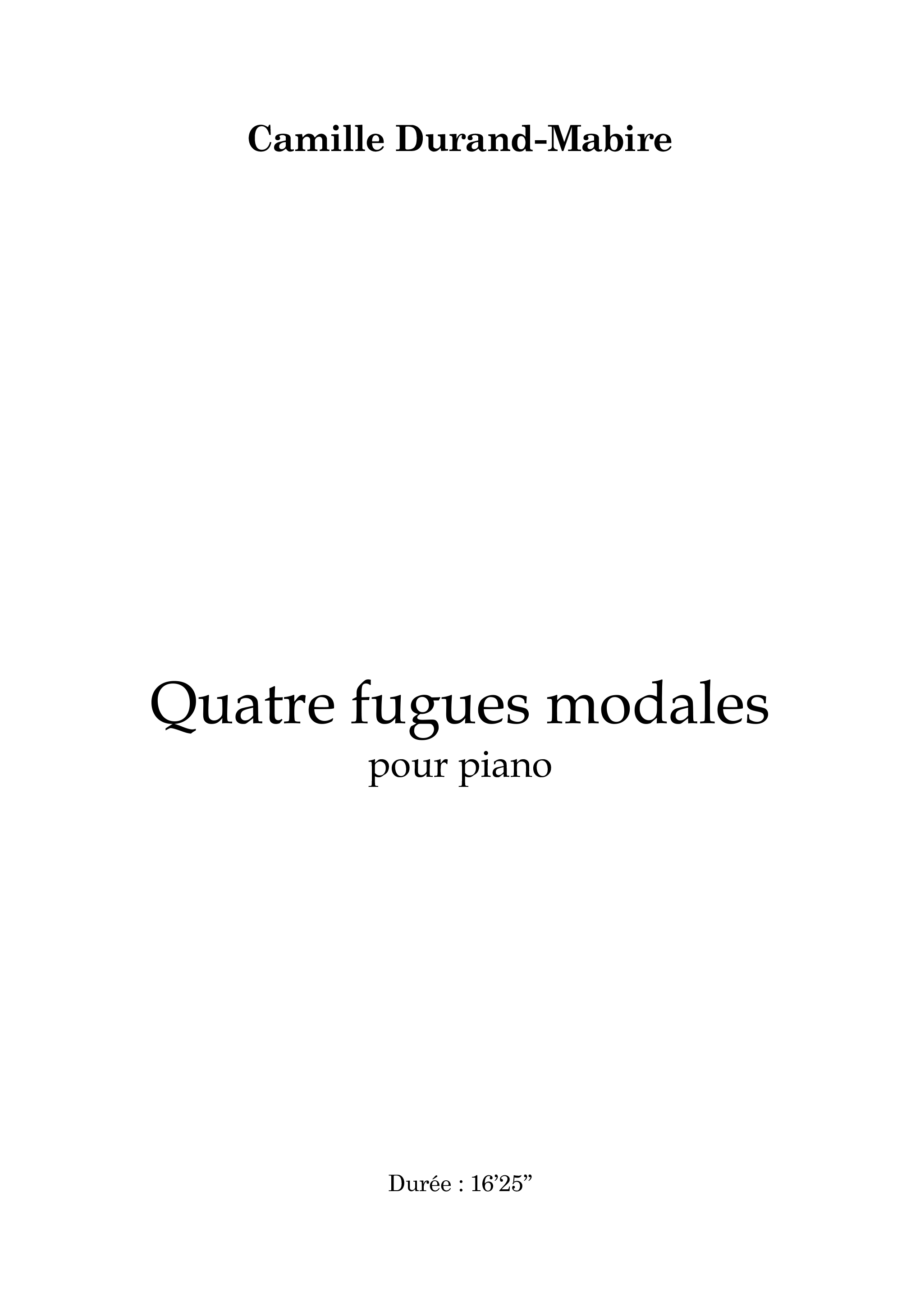 Quatre fugues modales pour piano