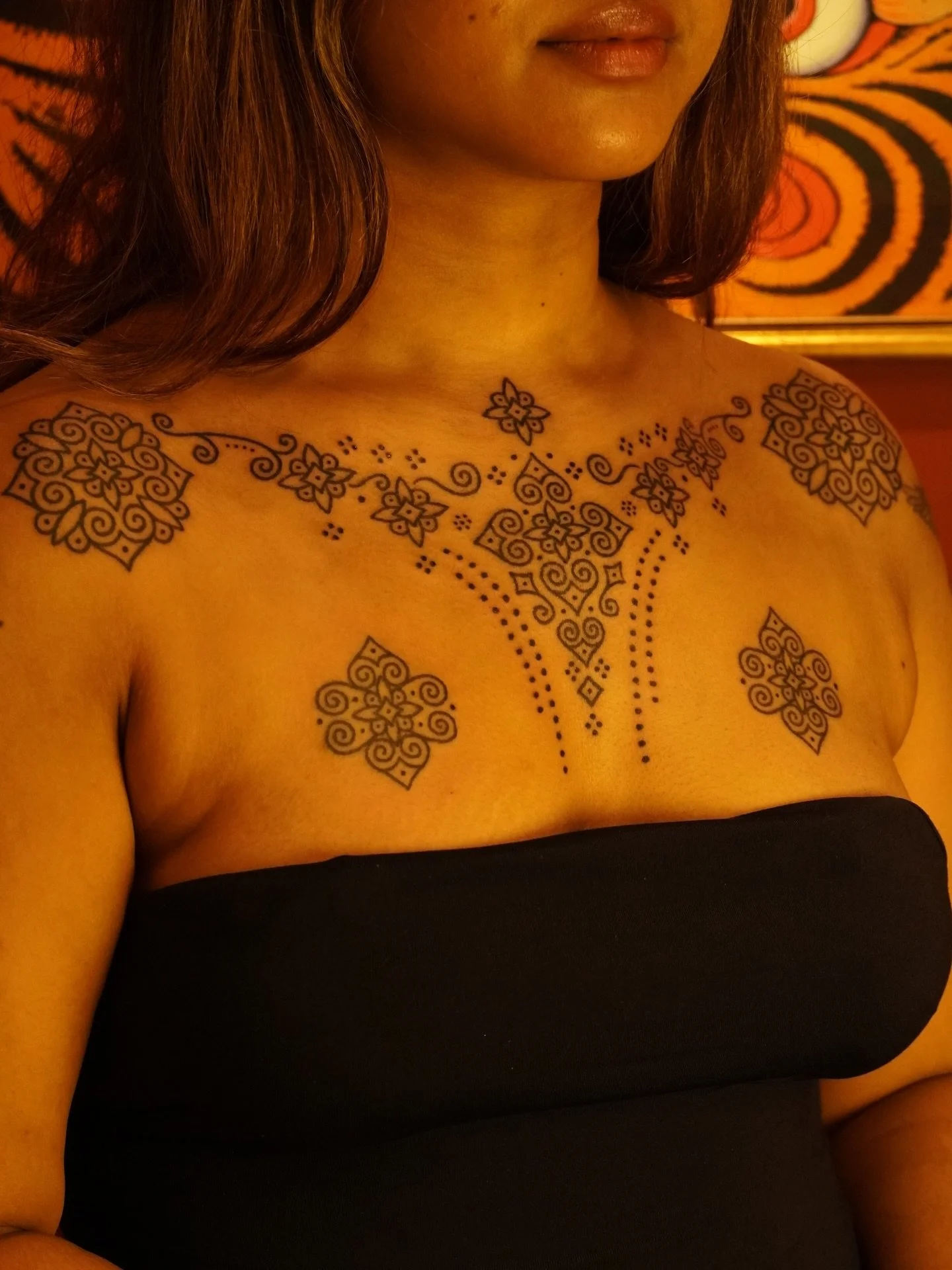 ❈ Done by Handpoke ❈

Full chest all done in one session, for lovely Nadira. Thank you so much for allowing me 100% creative freedom 🫶🏼💖

It&rsquo;s always an honour to be given the trust to tattoo so many prominent placements these past years. 

