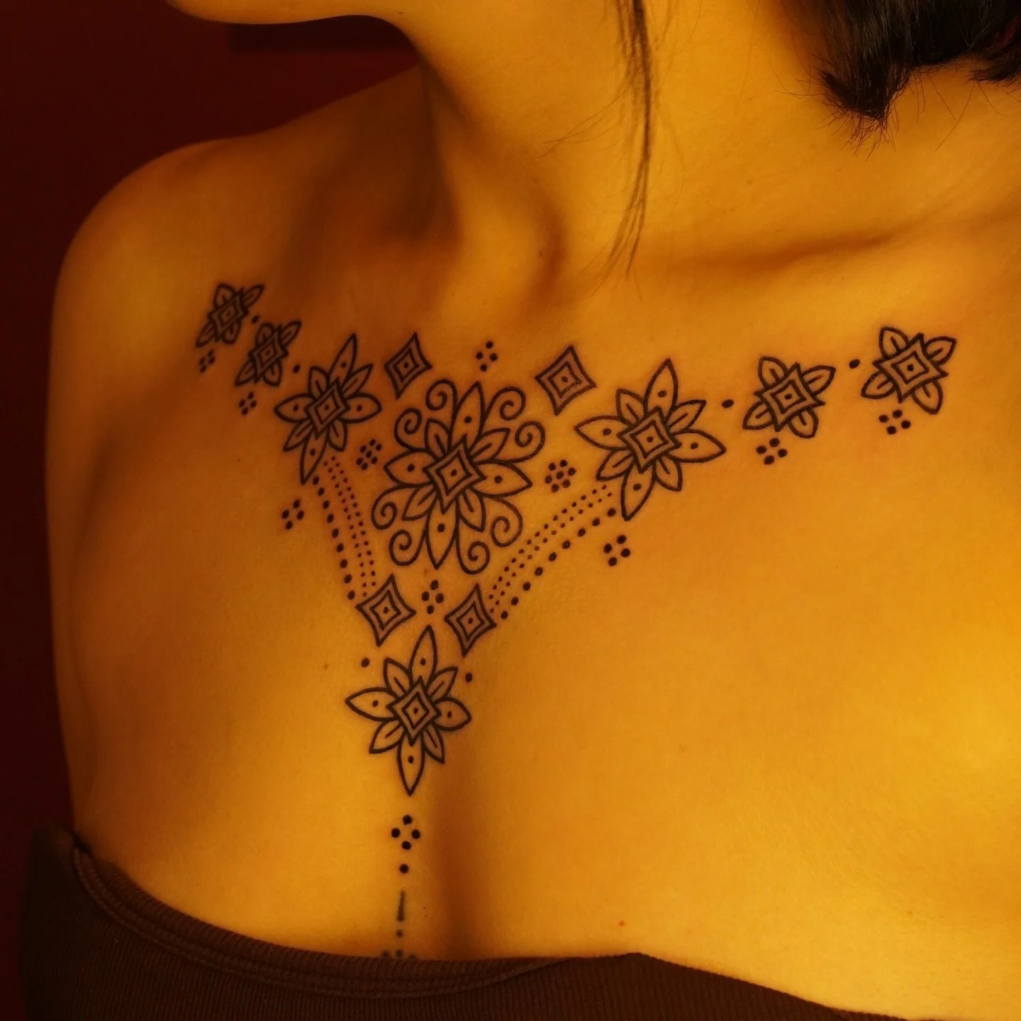 ❈ Done by Machine ❈

Custom chest for Cheryl. Thank you so much for giving me 100% creative freedom 🙇🏻&zwj;♀️💖 
I normally do chest pieces by handpoke, but am always open to requests for the methods most comfortable for you. 

My books are open fo