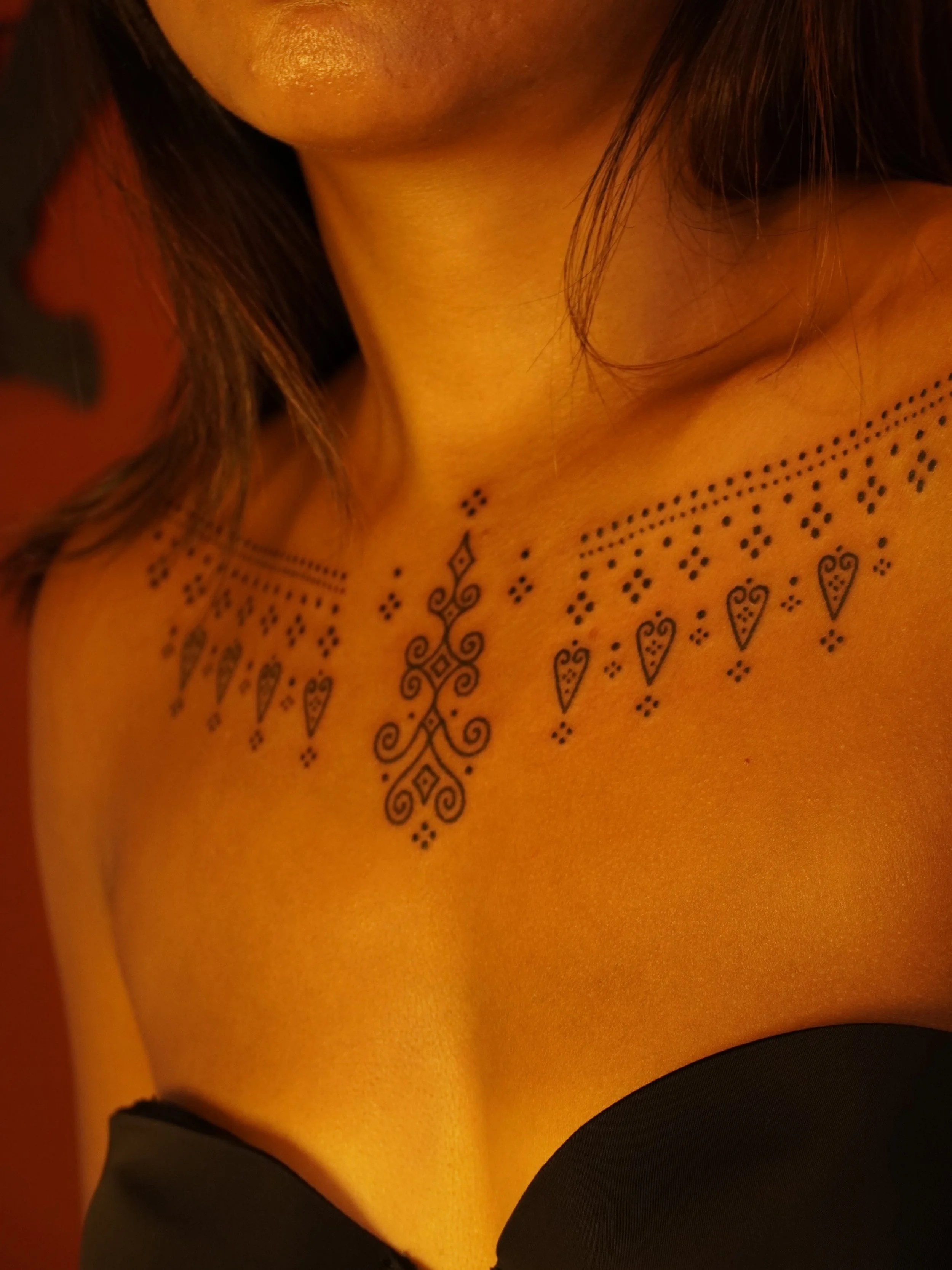 ❈ Done by Handpoke ❈

Custom chest piece made for dear Tasha. 

I work a lot with symmetry on asymmetry and it always gives me a good challenge during the stenciling process. Thank you for trusting me with this and for the deep conversations! 

It&rs