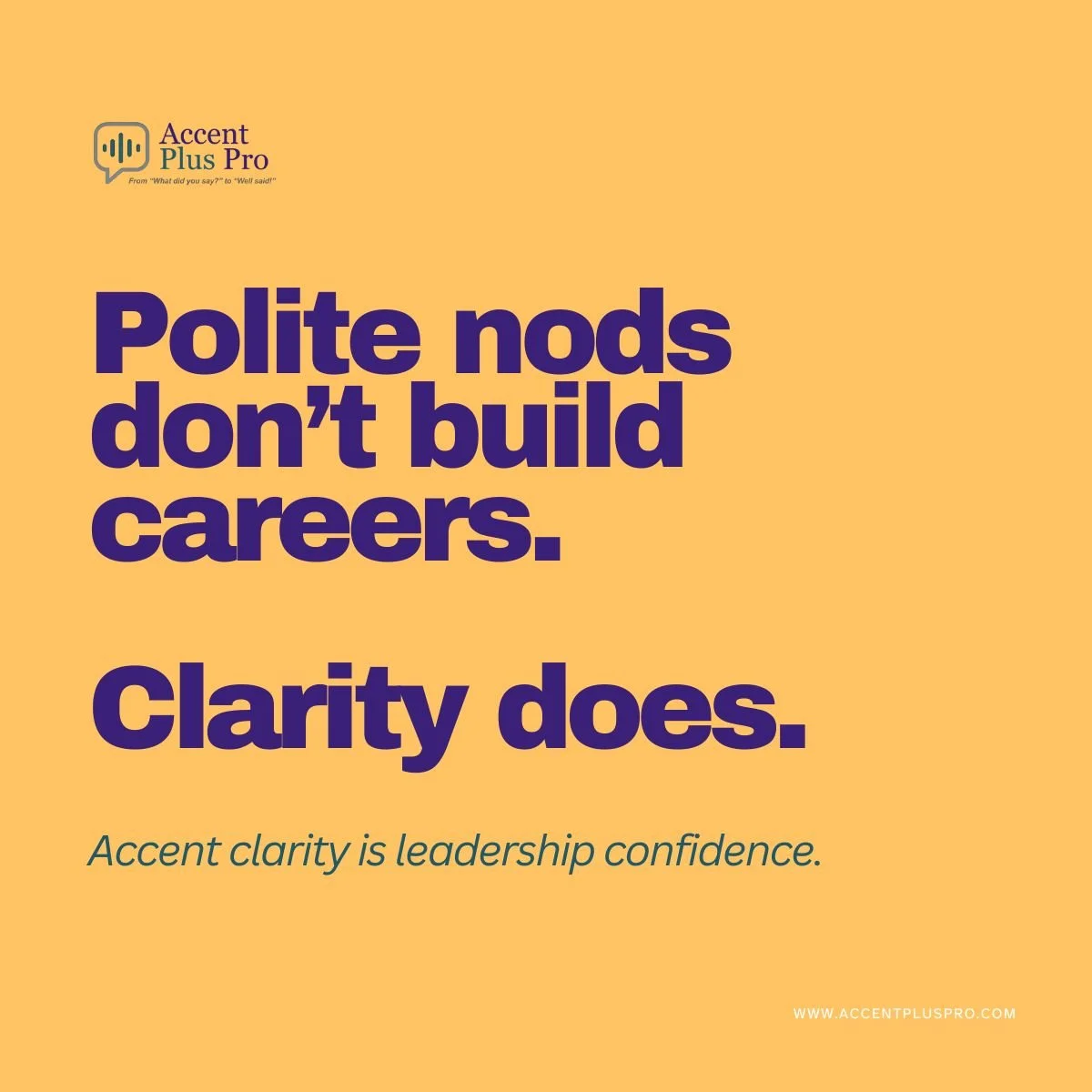 Clarity is one of the most underrated leadership skills.

We often think if we&rsquo;re fluent, we&rsquo;re clear but fluency isn&rsquo;t the same as being understood. 

Every day, smart professionals lose influence because:

✨ They speed up when ner