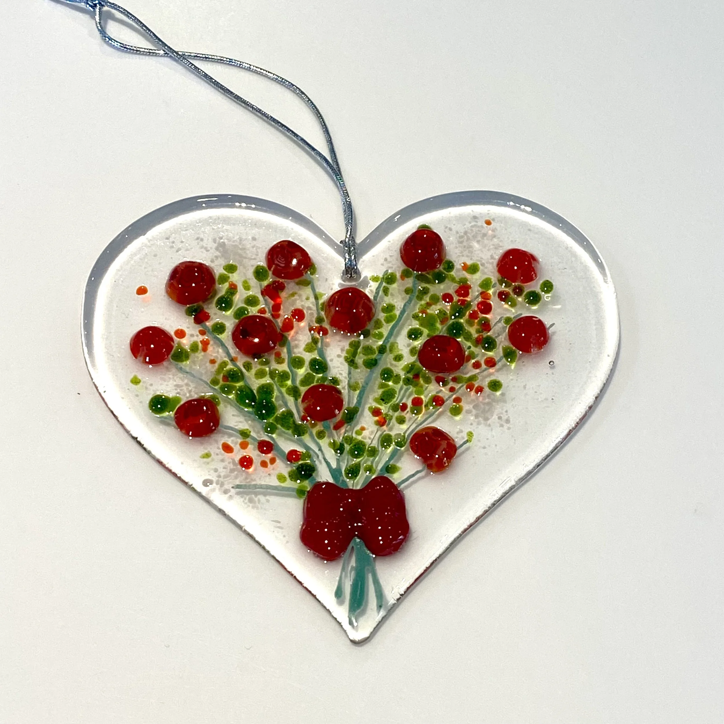Bouquet of Red Roses Heart Ornament
