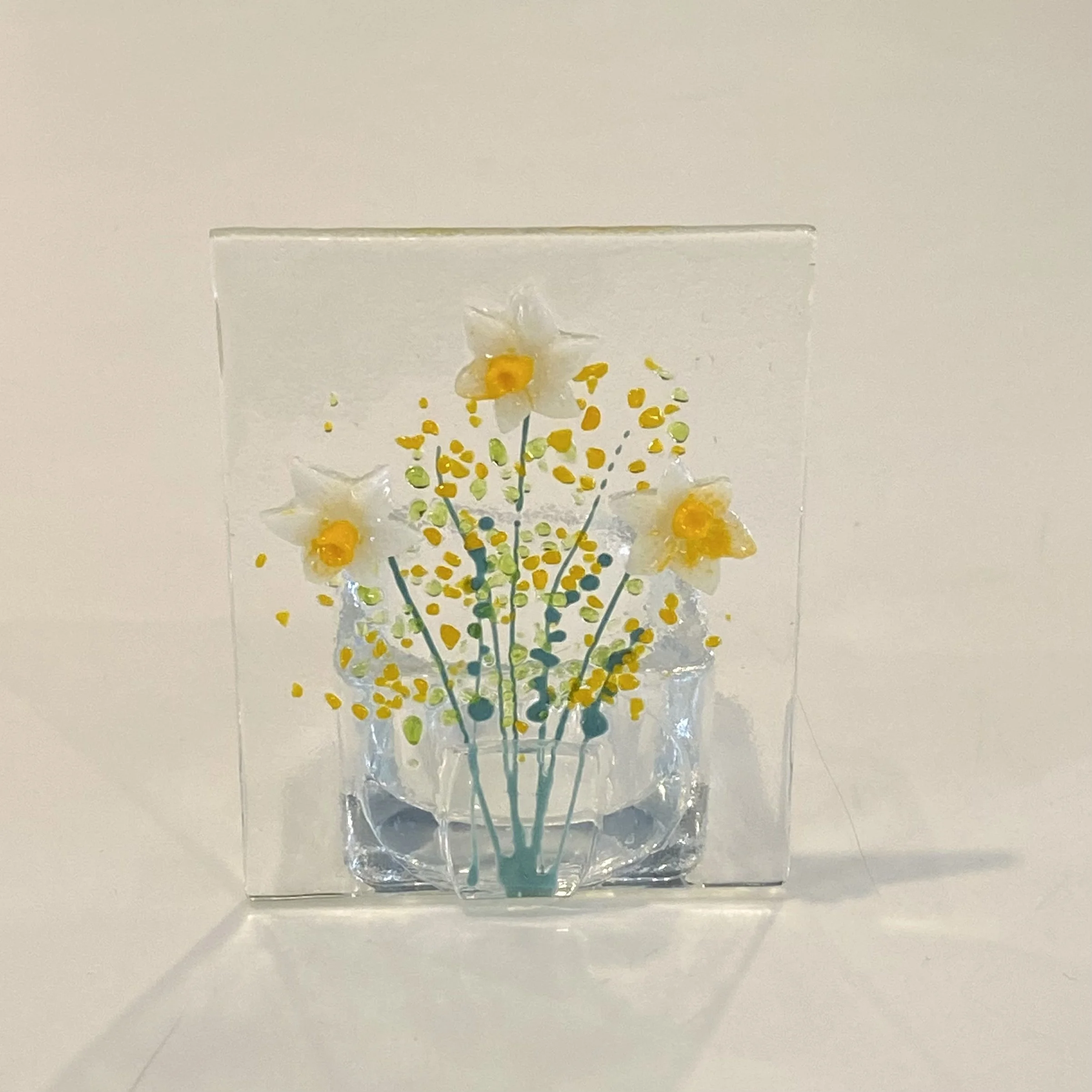 Vase of White Daffodils Tealight Holder