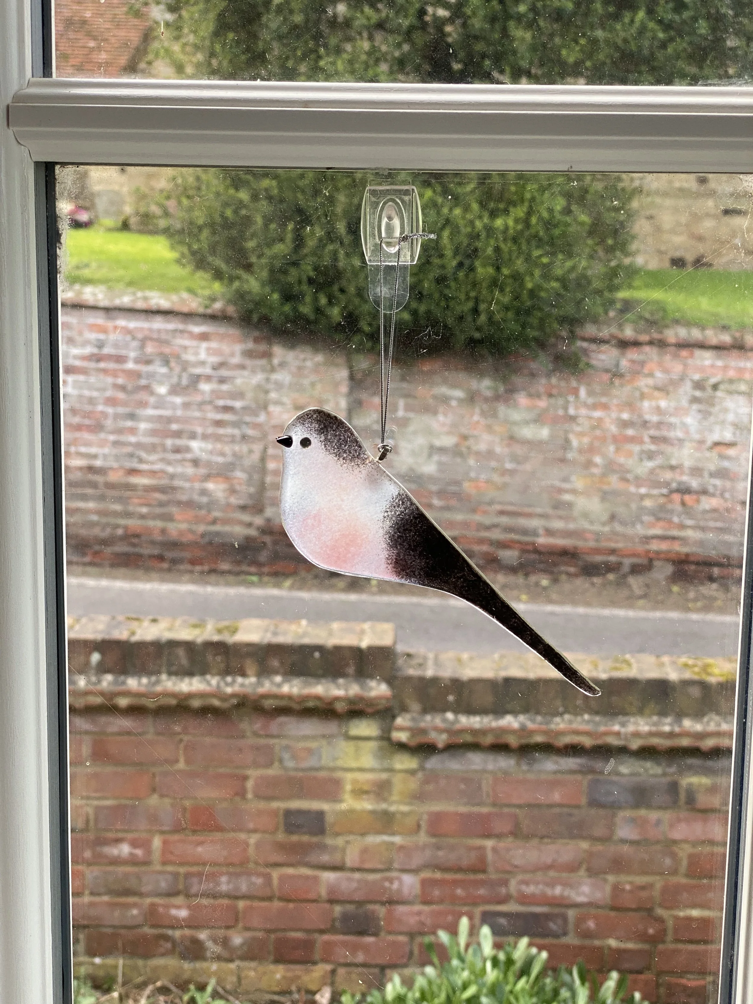 Long-Tailed Tit Glass Ornament