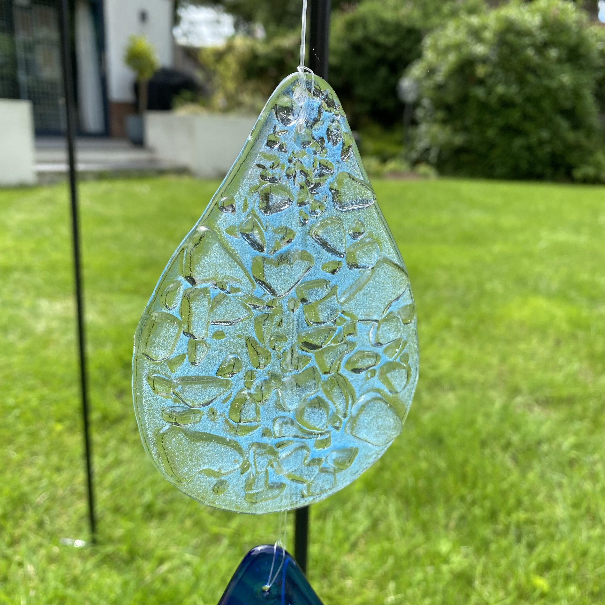 Clear and Blue Small  Raindrop