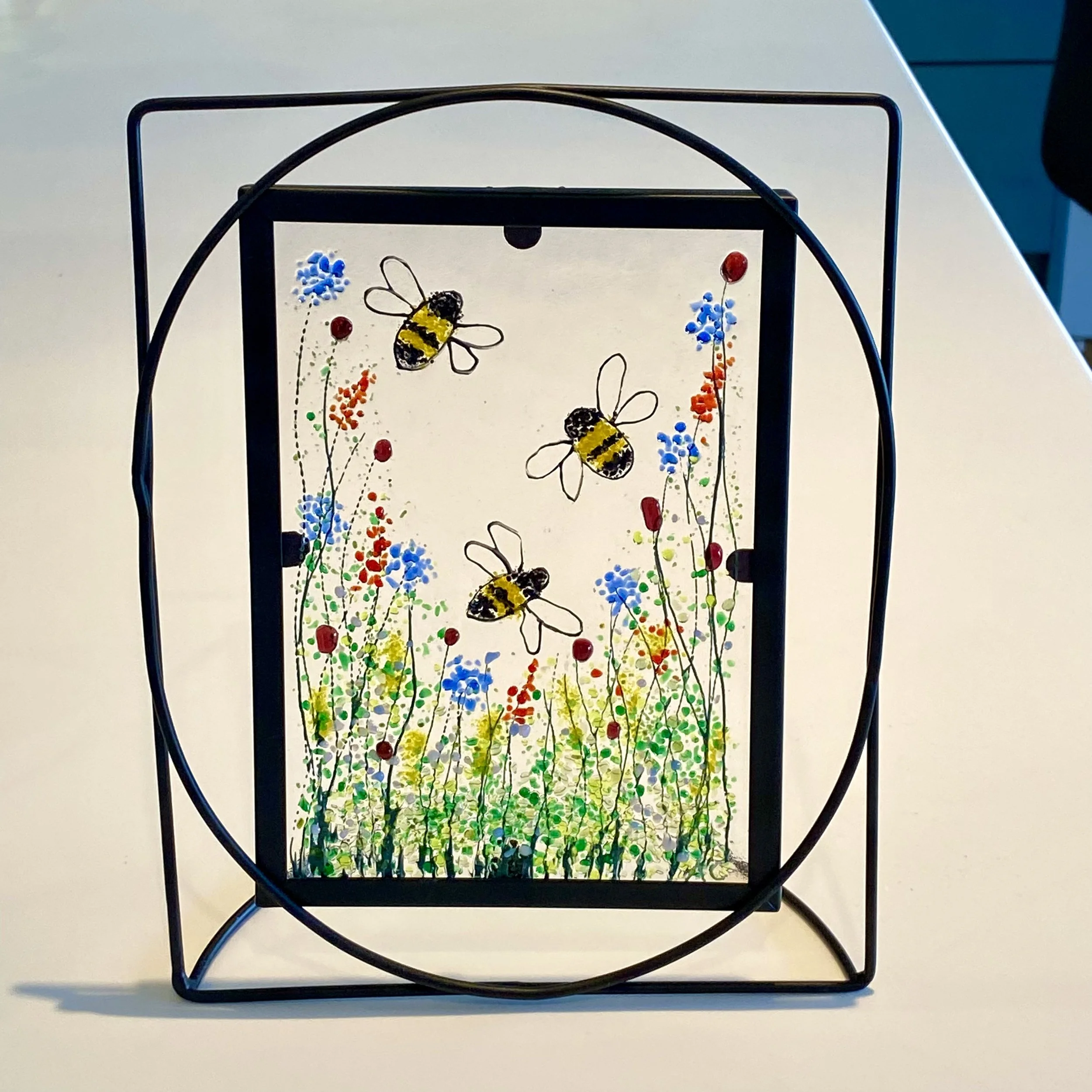 Bees in Wildflower Meadow Metal Frame