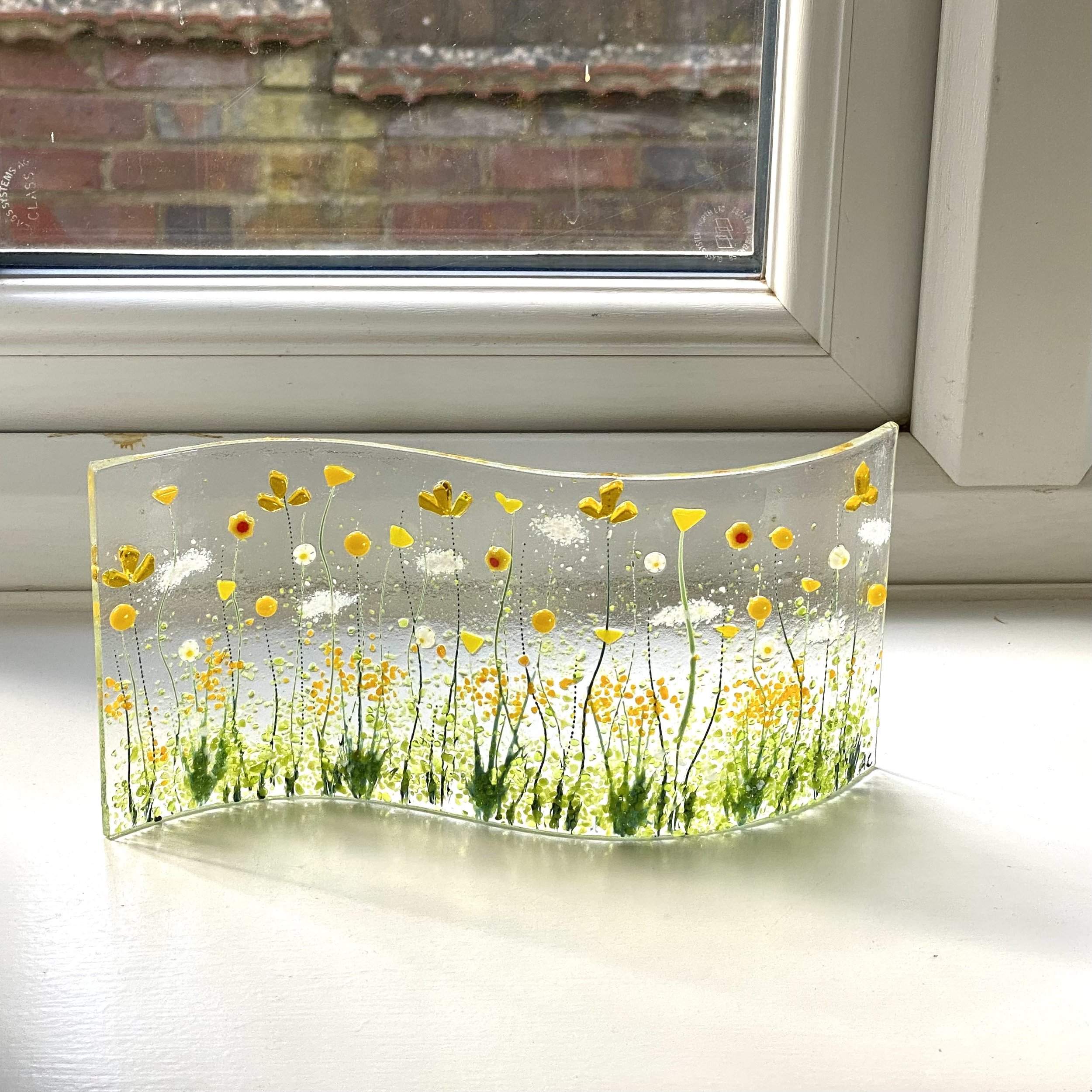 Springtime Fused Glass S-Bend