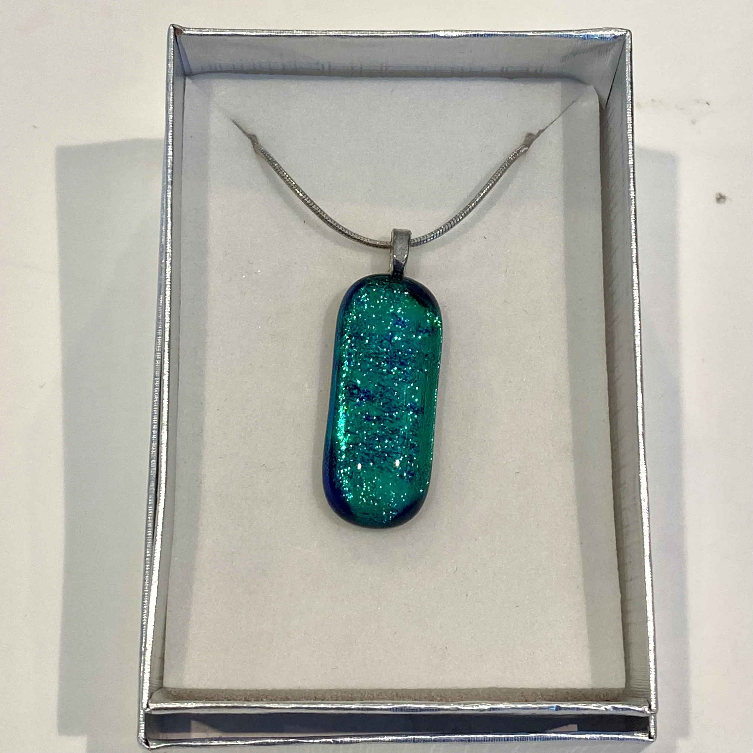 Green Blue Dichroic Glass Pendant