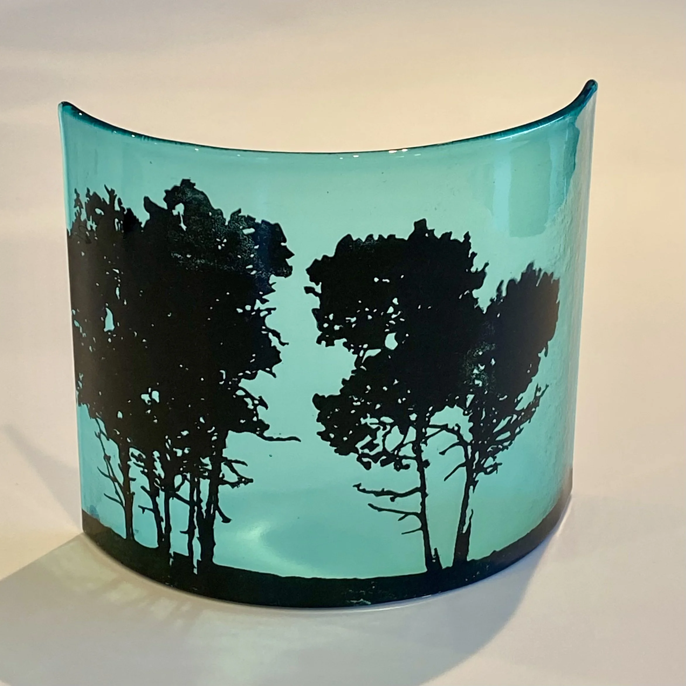 Tree Silhouette on Turquoise