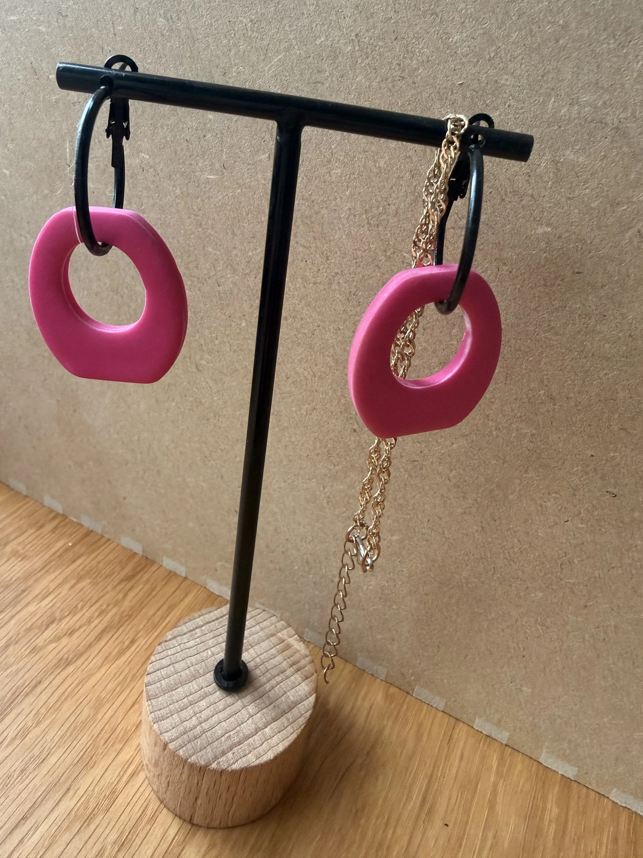 Pink Halo Statement Hoops
