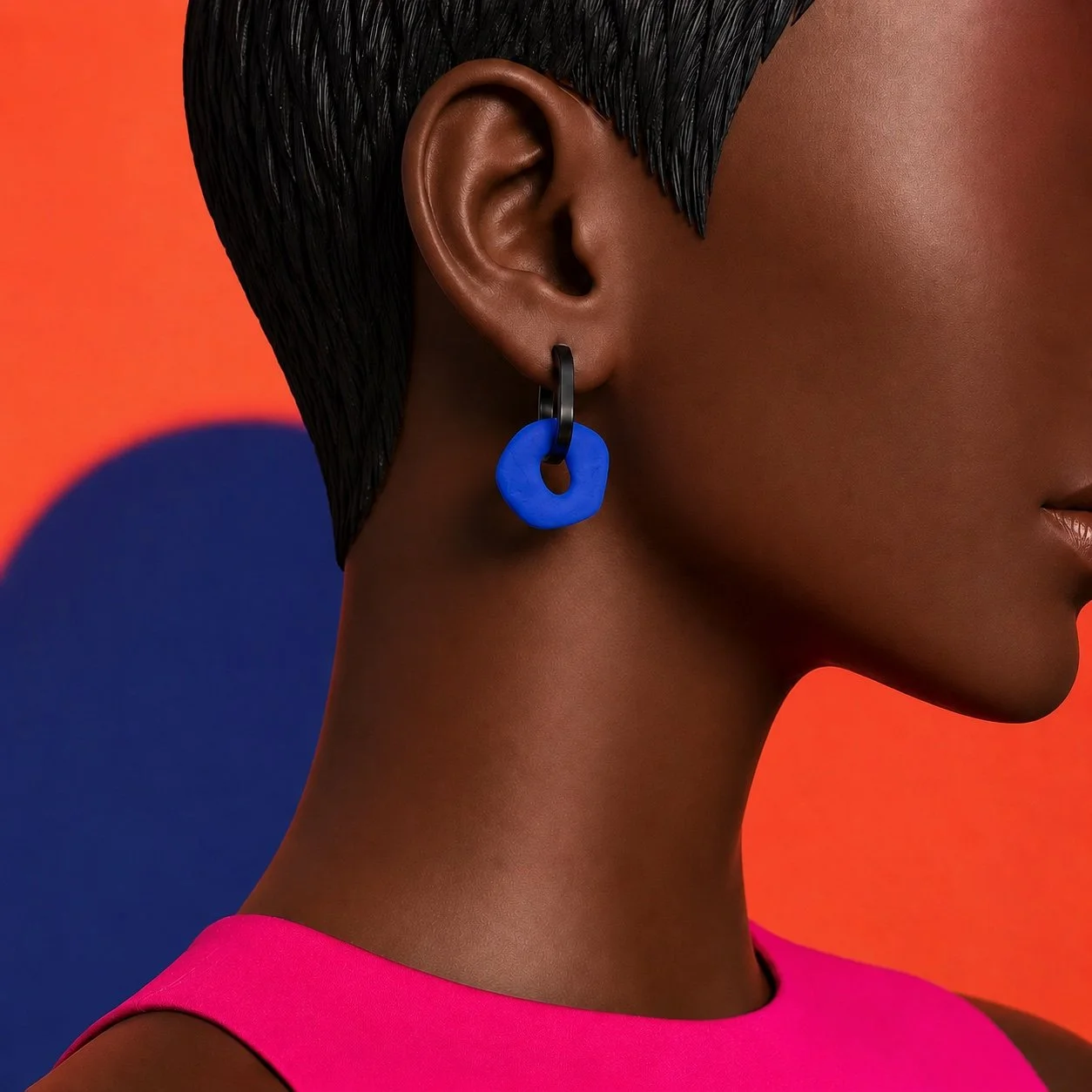 Handmade cobalt Monopops earrings