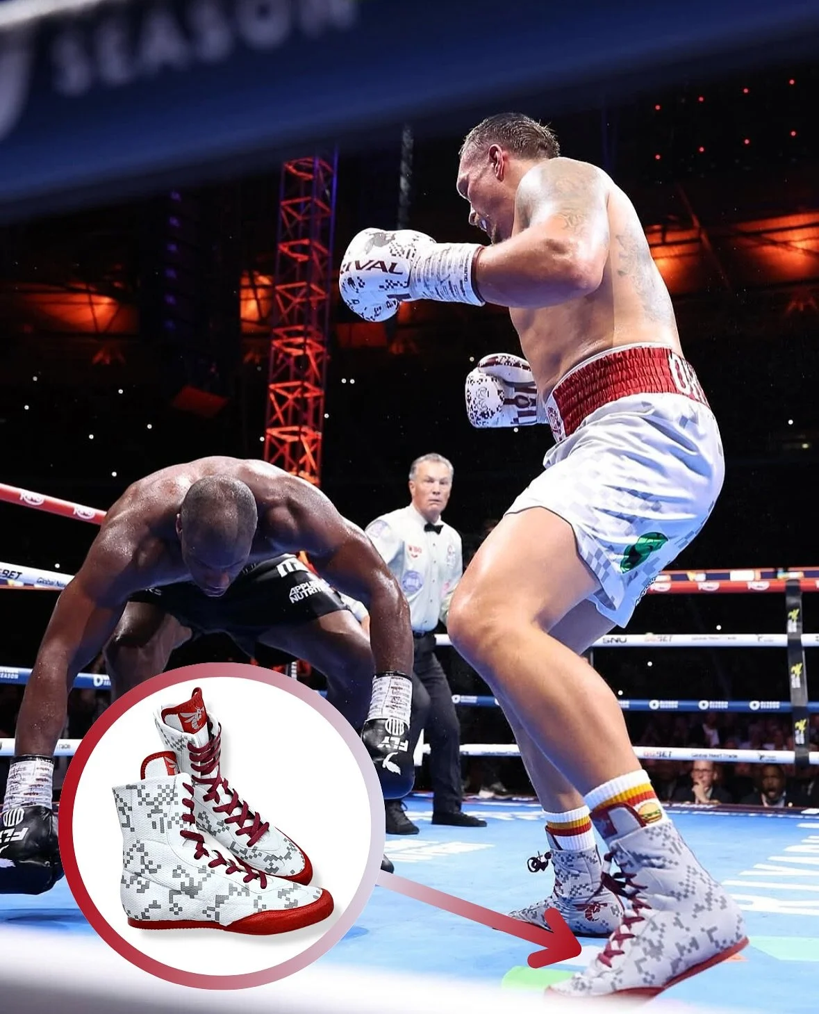 🇺🇦 Built for a warrior of discipline.
A closer look at the bespoke boots hand crafted for @usykaa &lsquo;s battle against Daniel Dubois. 
The night he etched his name in history as a three-time undisputed champion, a title claimed by only a select 