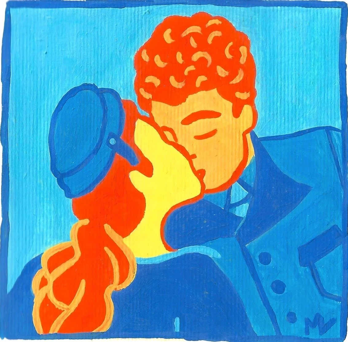 "La vita e bella", peinture à la gouache issue de la série "Music Mood", de Mélila Victoria, écrivaine, peinture et linograveuse française