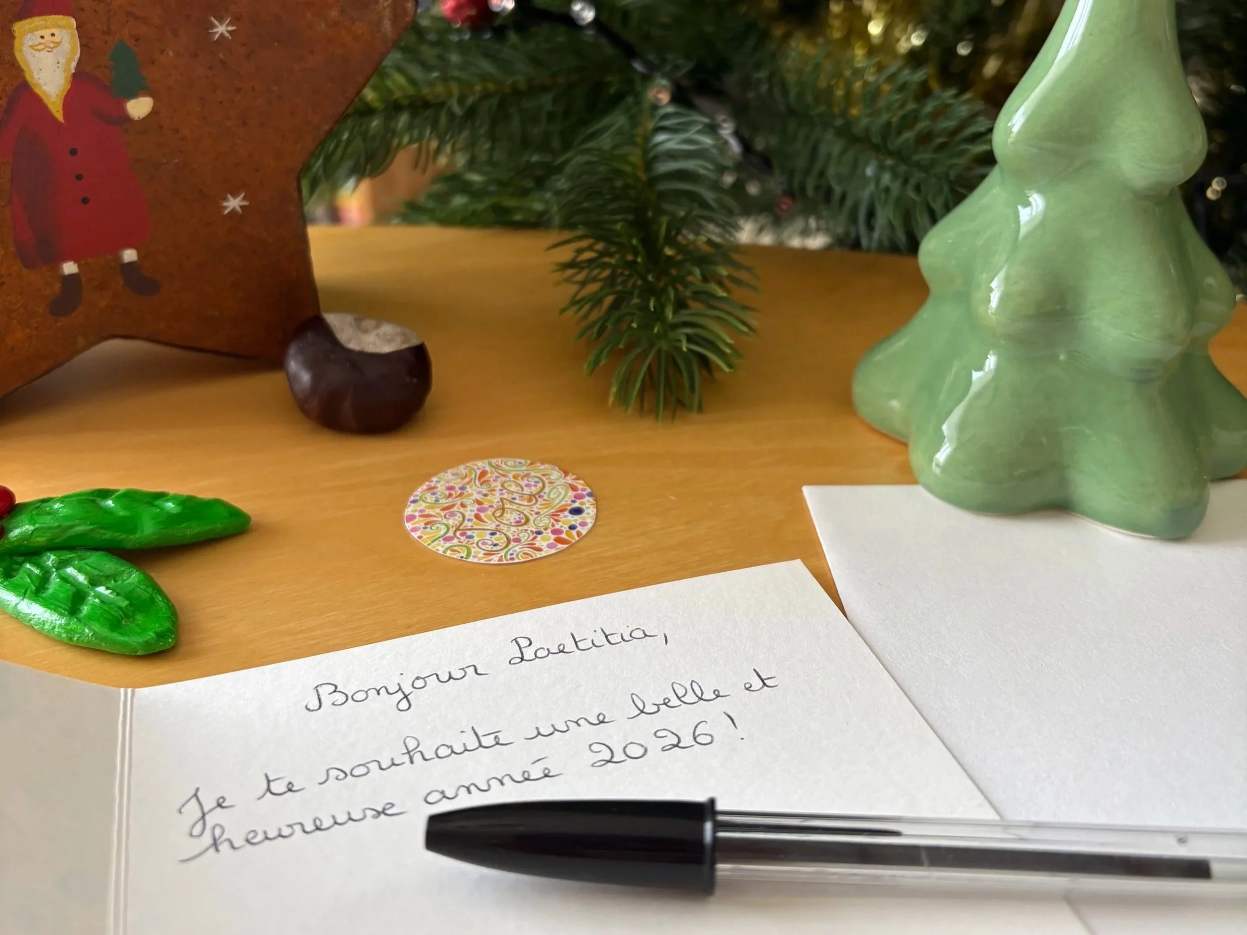 Carte de voeux avec service d'écriture personnalisé, proposé par Mélila Victoria