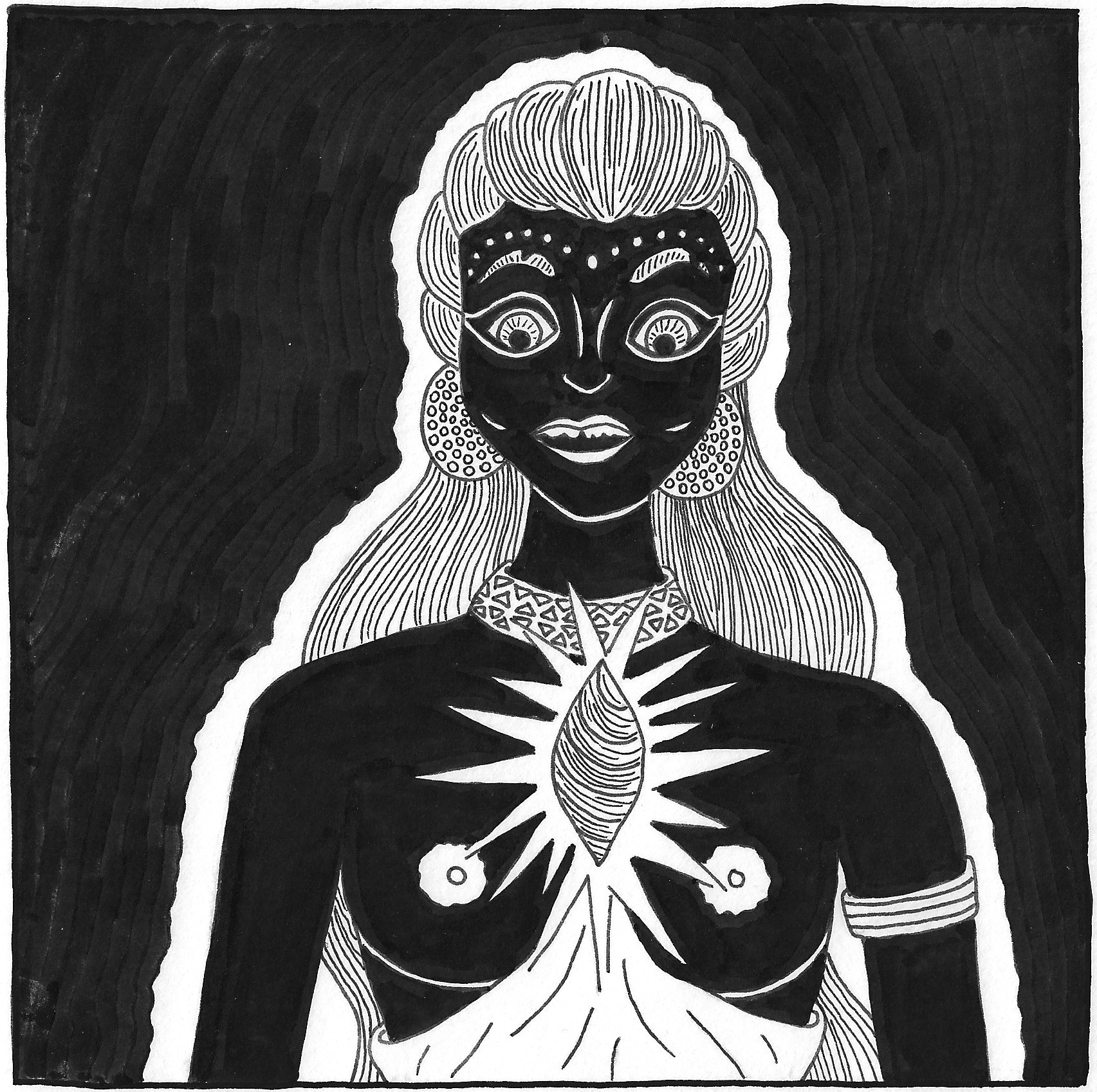 "Treasure", croquis de Mélila Victoria, écrivaine et peintre bordelaise, pour Inktober 2019