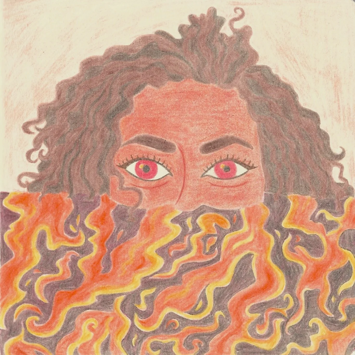 "Woman", peinture à la gouache issue de la série "Music Mood", de Mélila Victoria, écrivaine, peinture et linograveuse française
