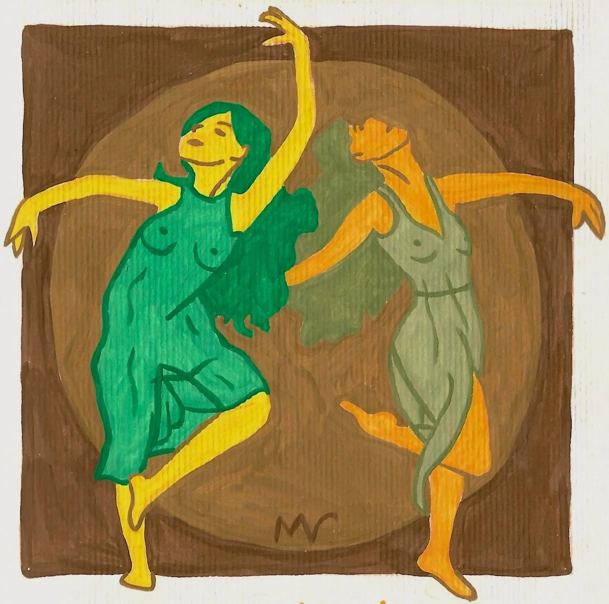 "Wuthering Heights", peinture à la gouache issue de la série "Music Mood", de Mélila Victoria, écrivaine, peinture et linograveuse française