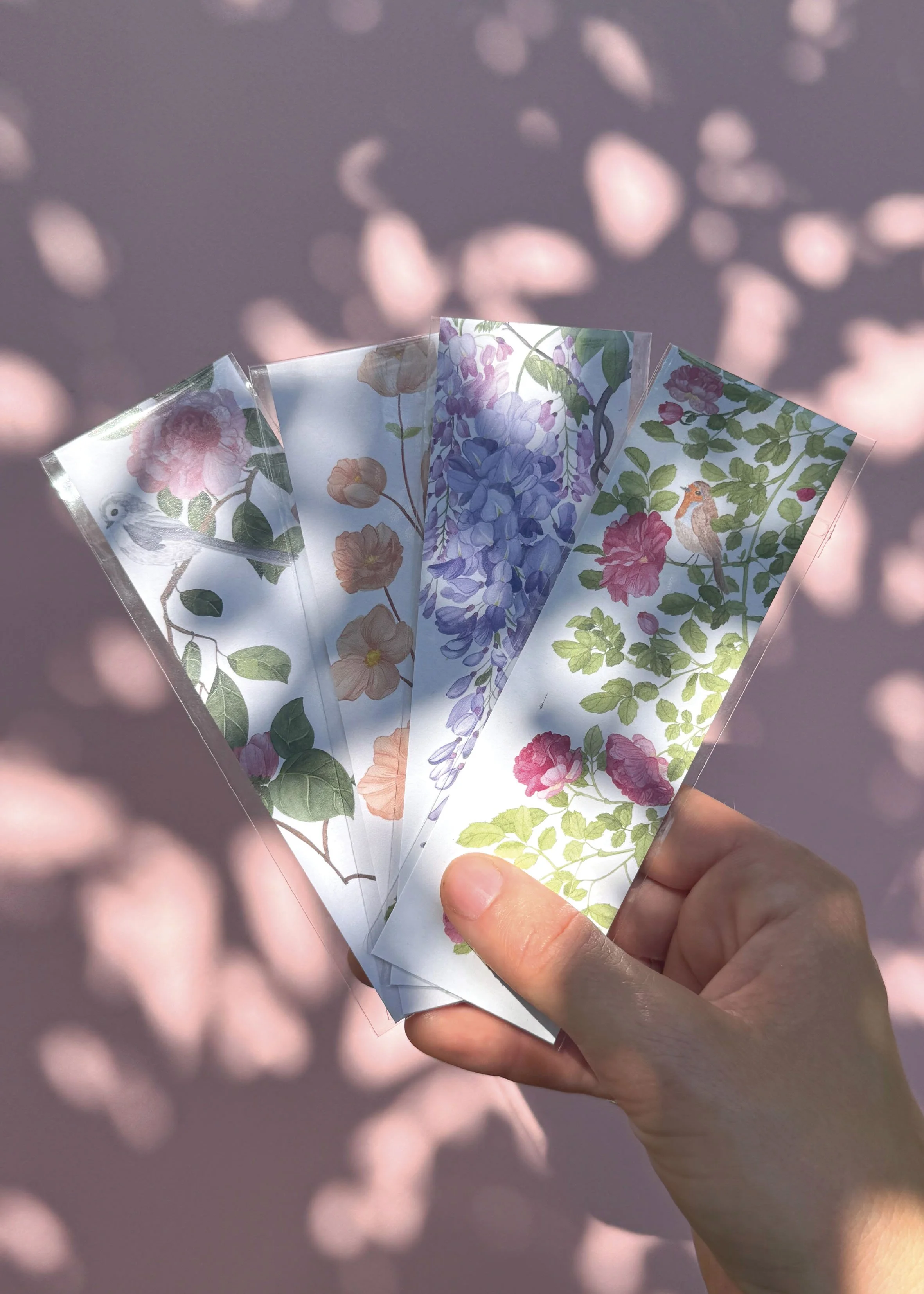 Lot de 4 marque-pages illustrées - Bouquet éternel