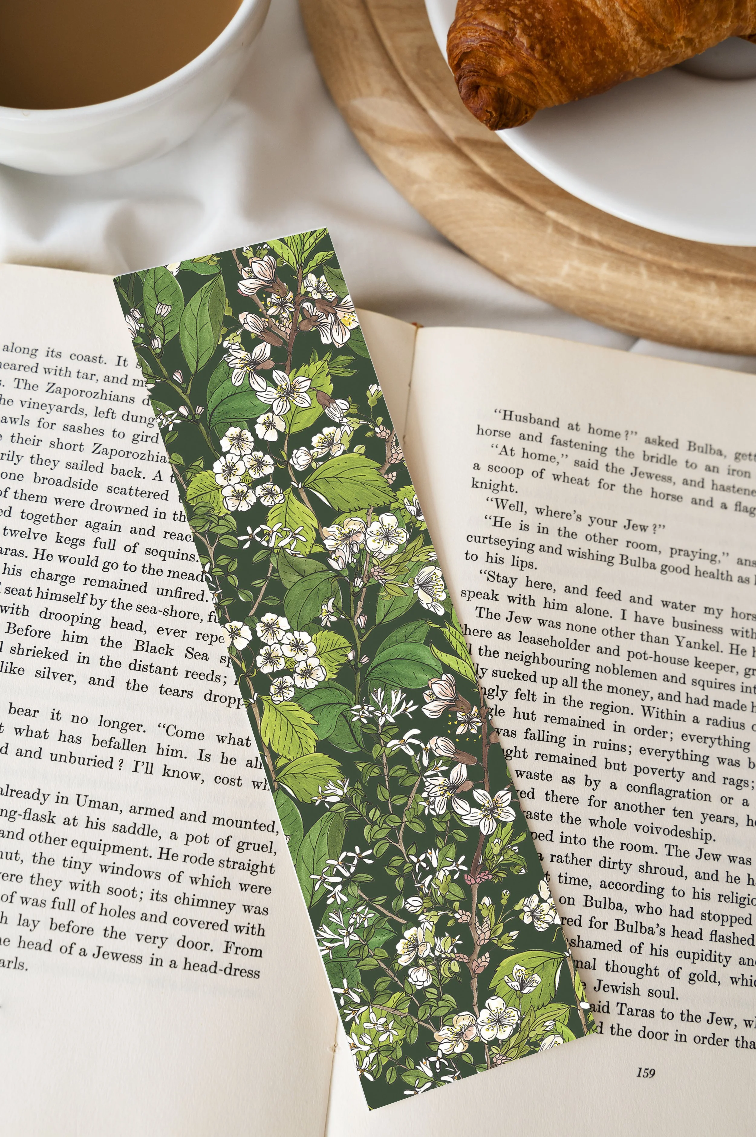 Marque-page floral - Fleurs blanches