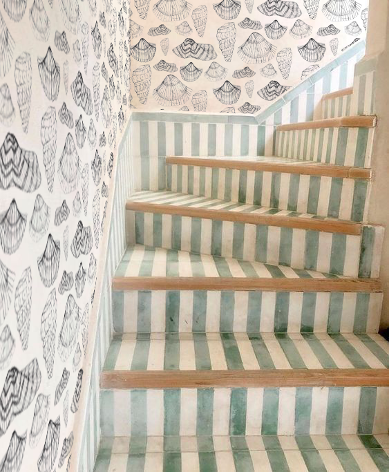 Motif coquillage style naturaliste
