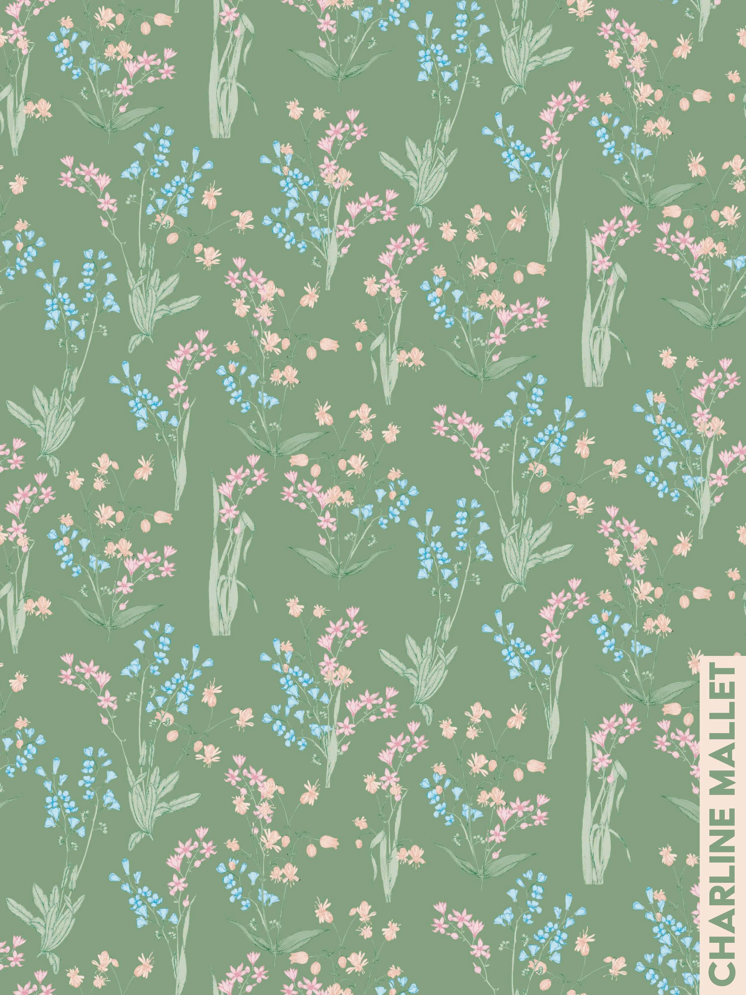 Bouquet fleuri - Vert 